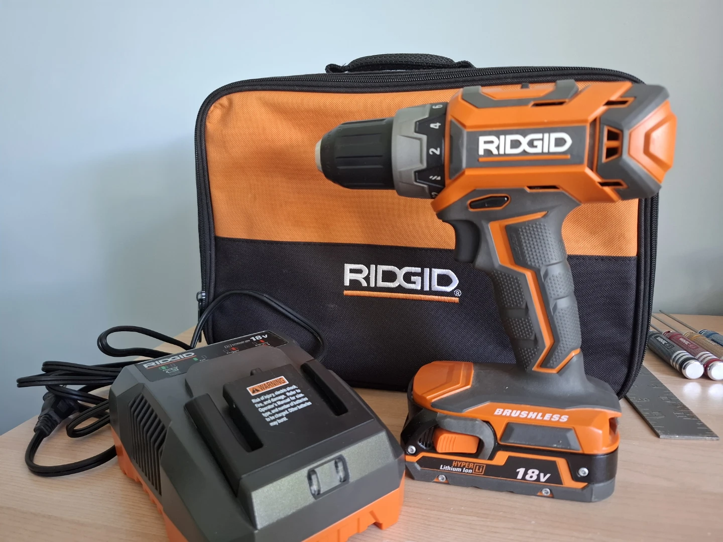 Ridgid 18V Brushless Drill Kit w/ Battery,Charger & Case