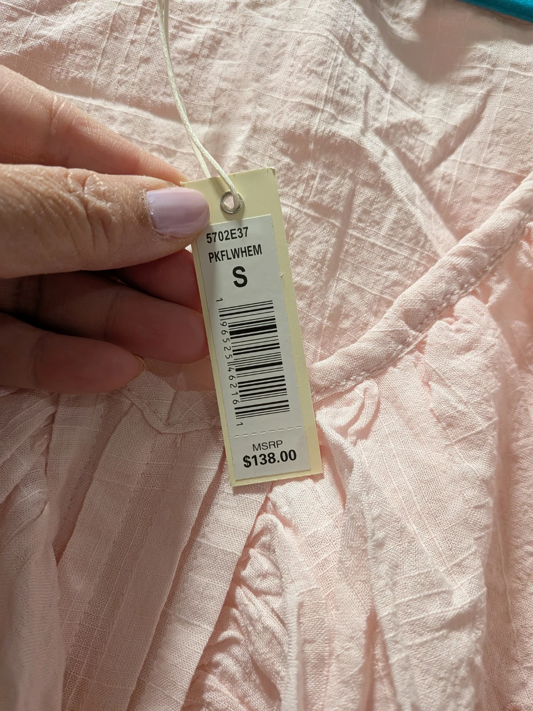 Max Studio Pink Embroidered Ruffle Top Size S - photo 5