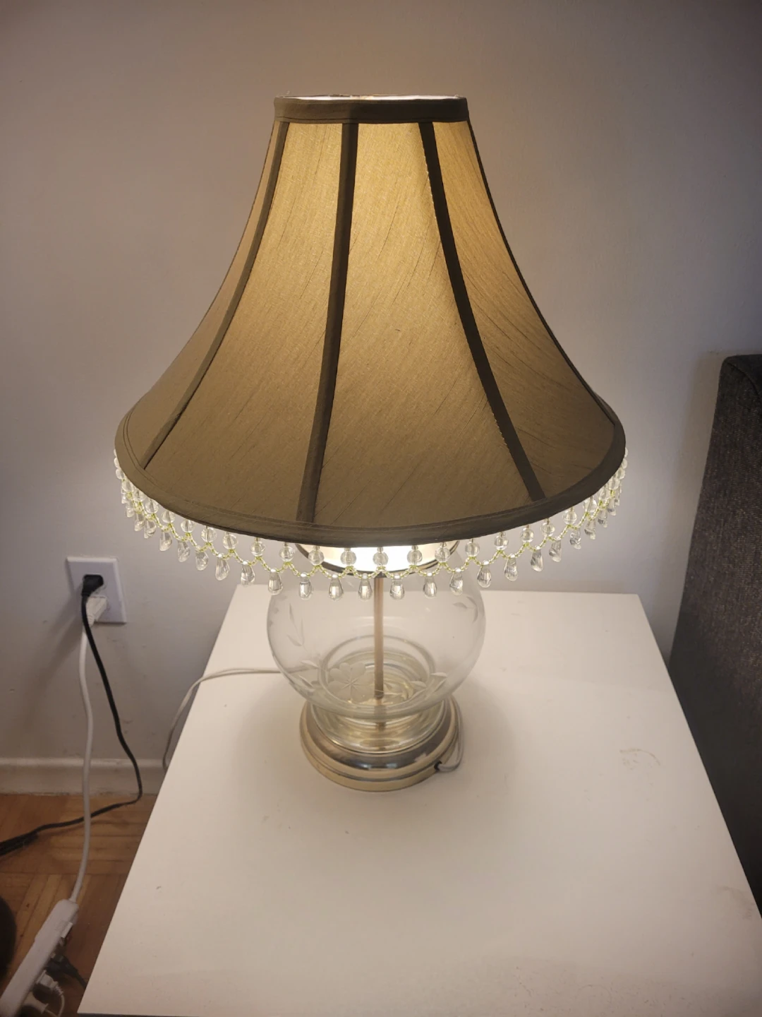 Table Lamp with Beaded Trim