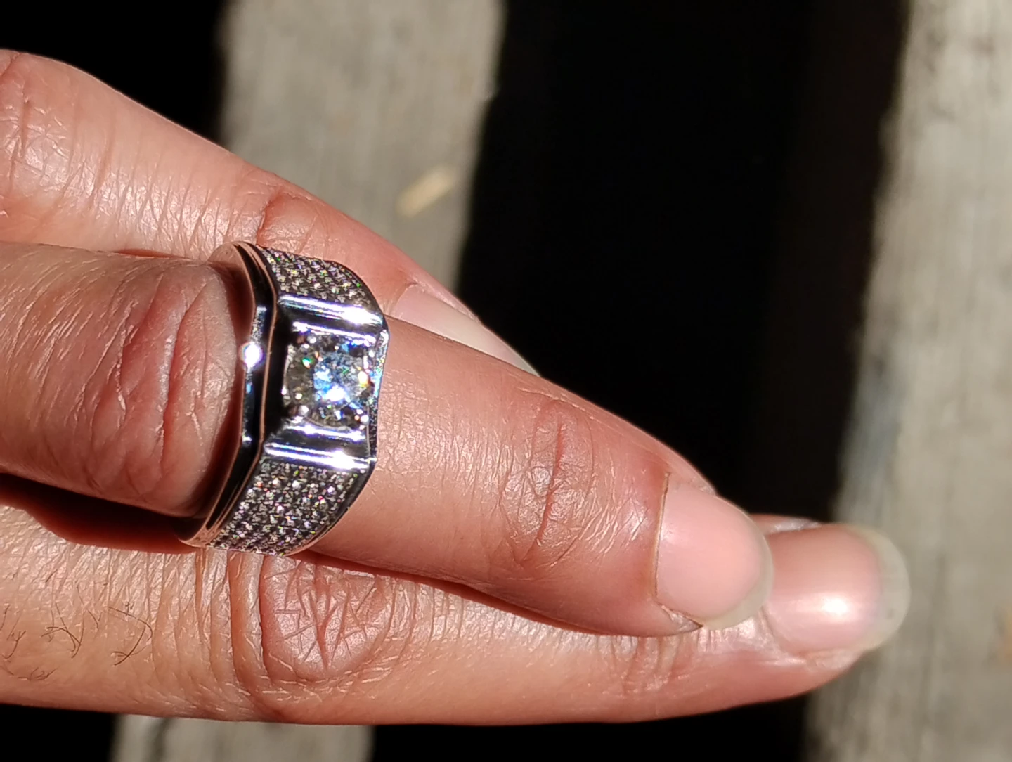 Men's 1.0ct Sterling Silver Ring - photo 2
