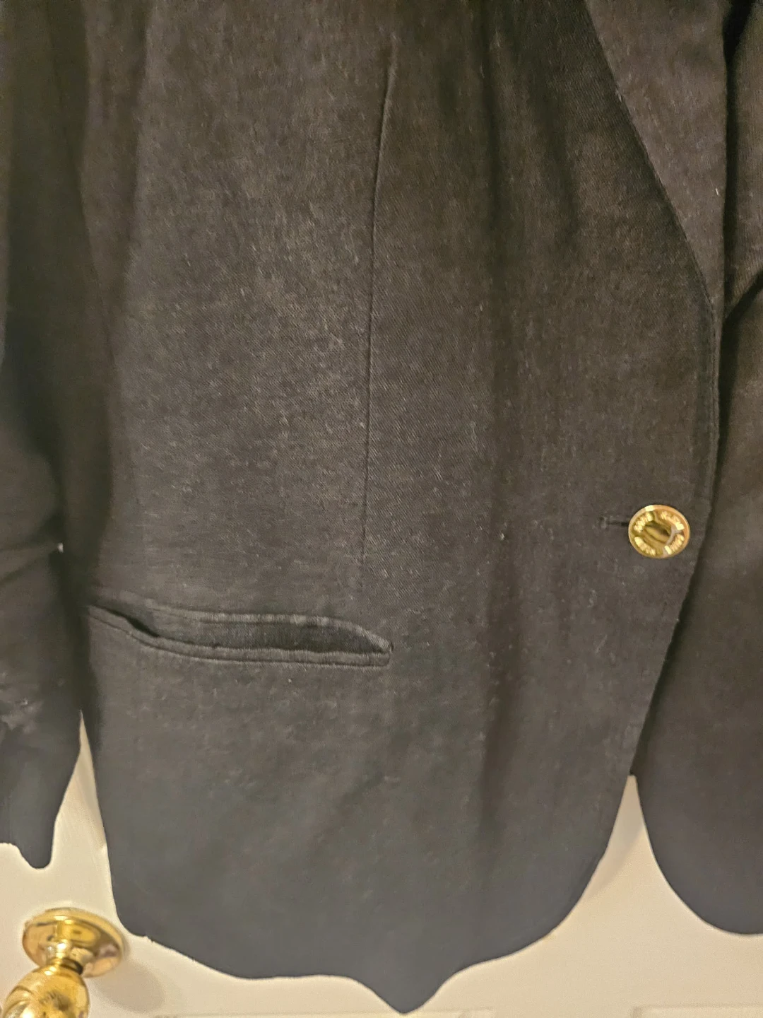 Black Anne Klein Women's One-Button Linen-Blend Blazer - photo 2