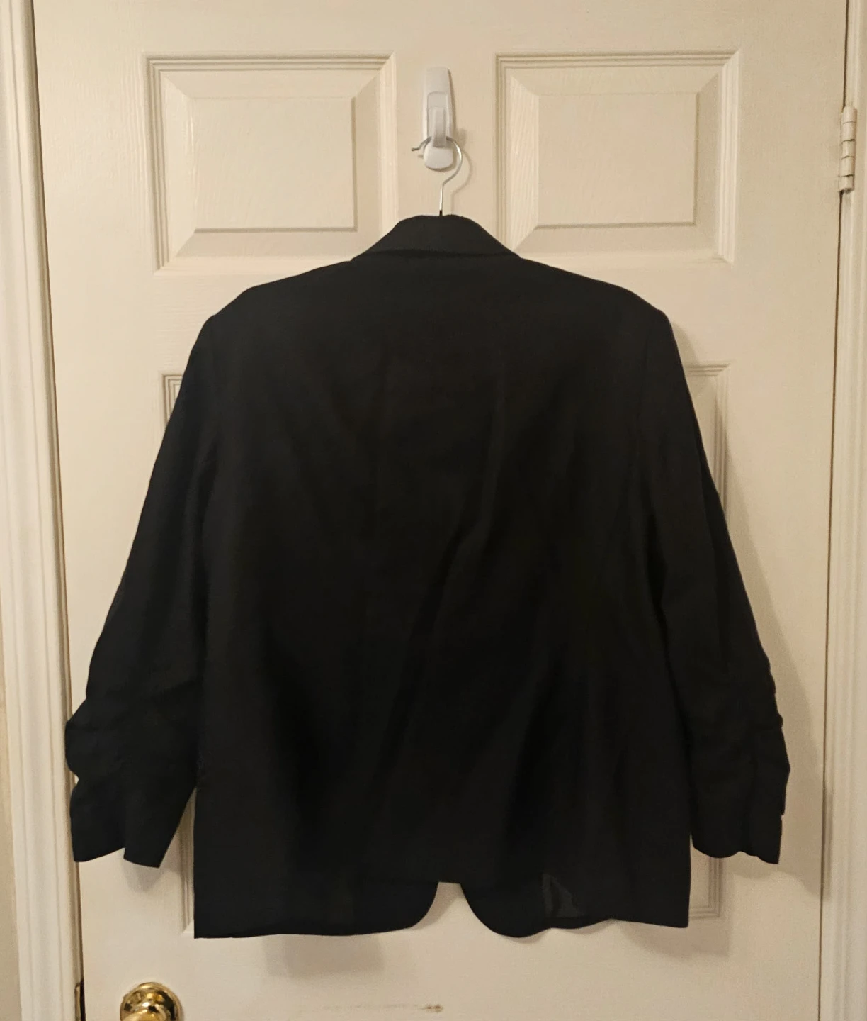 Black Anne Klein Women's One-Button Linen-Blend Blazer - photo 4