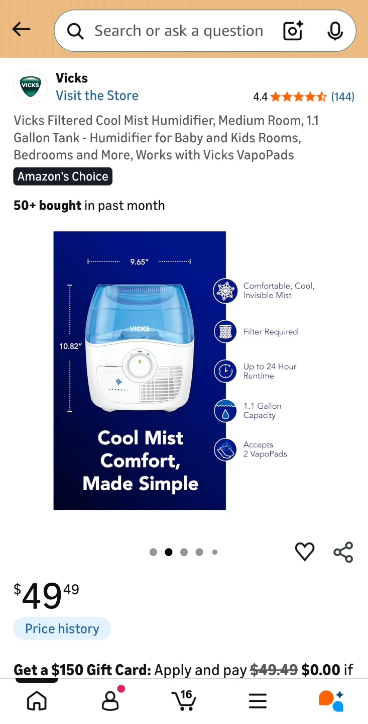 [Pickup Only] Vicks Filtered Cool Mist Humidifier w/ New Filters - photo 3