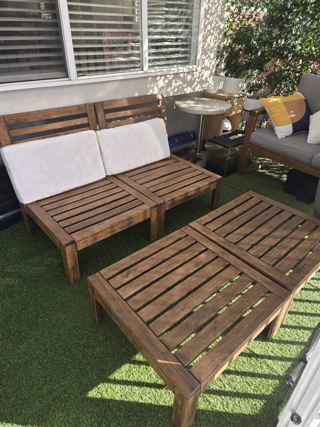 Newly refinished ikea patio lounge chair set