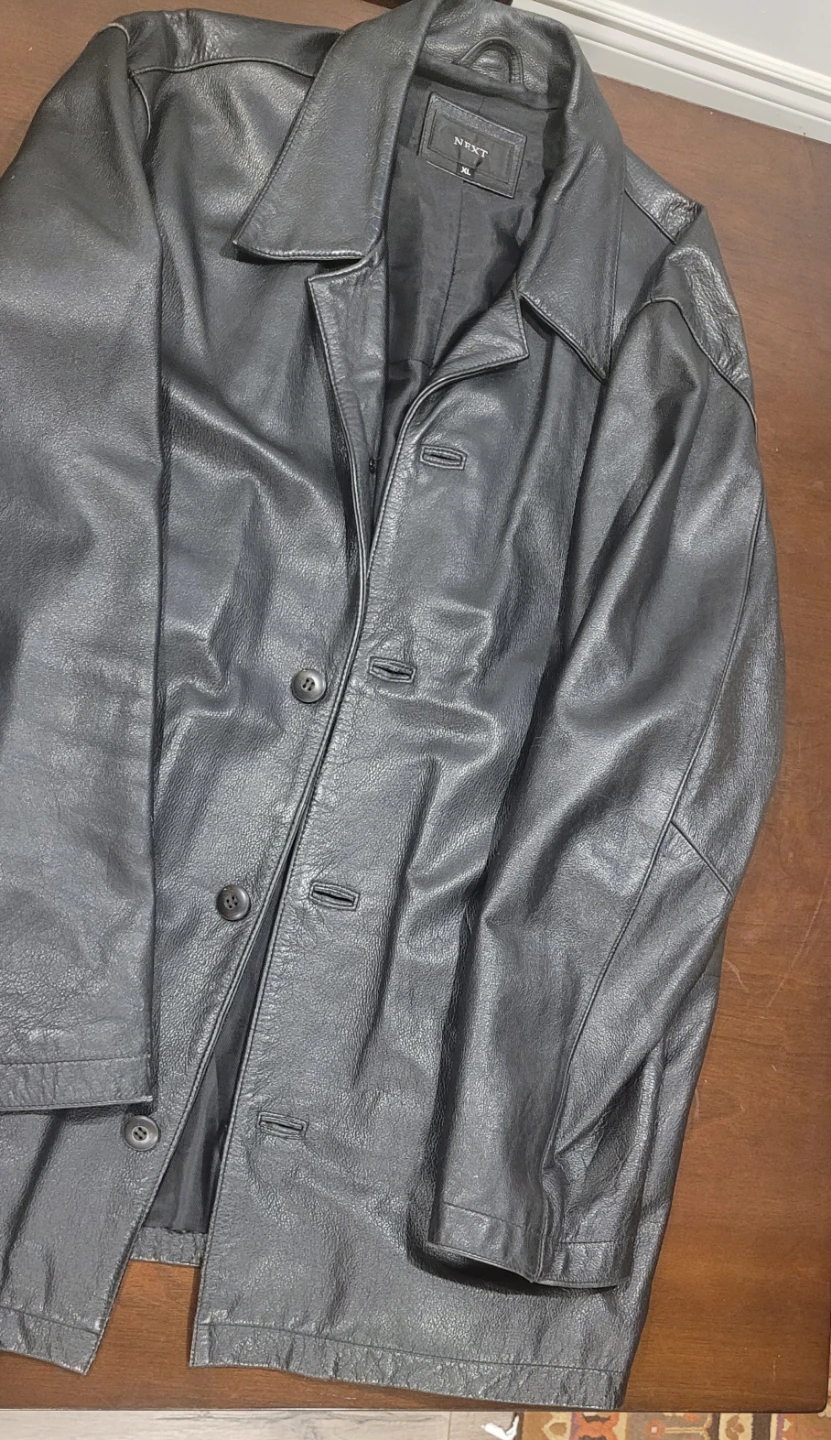 NEXT Black Leather Jacket XL