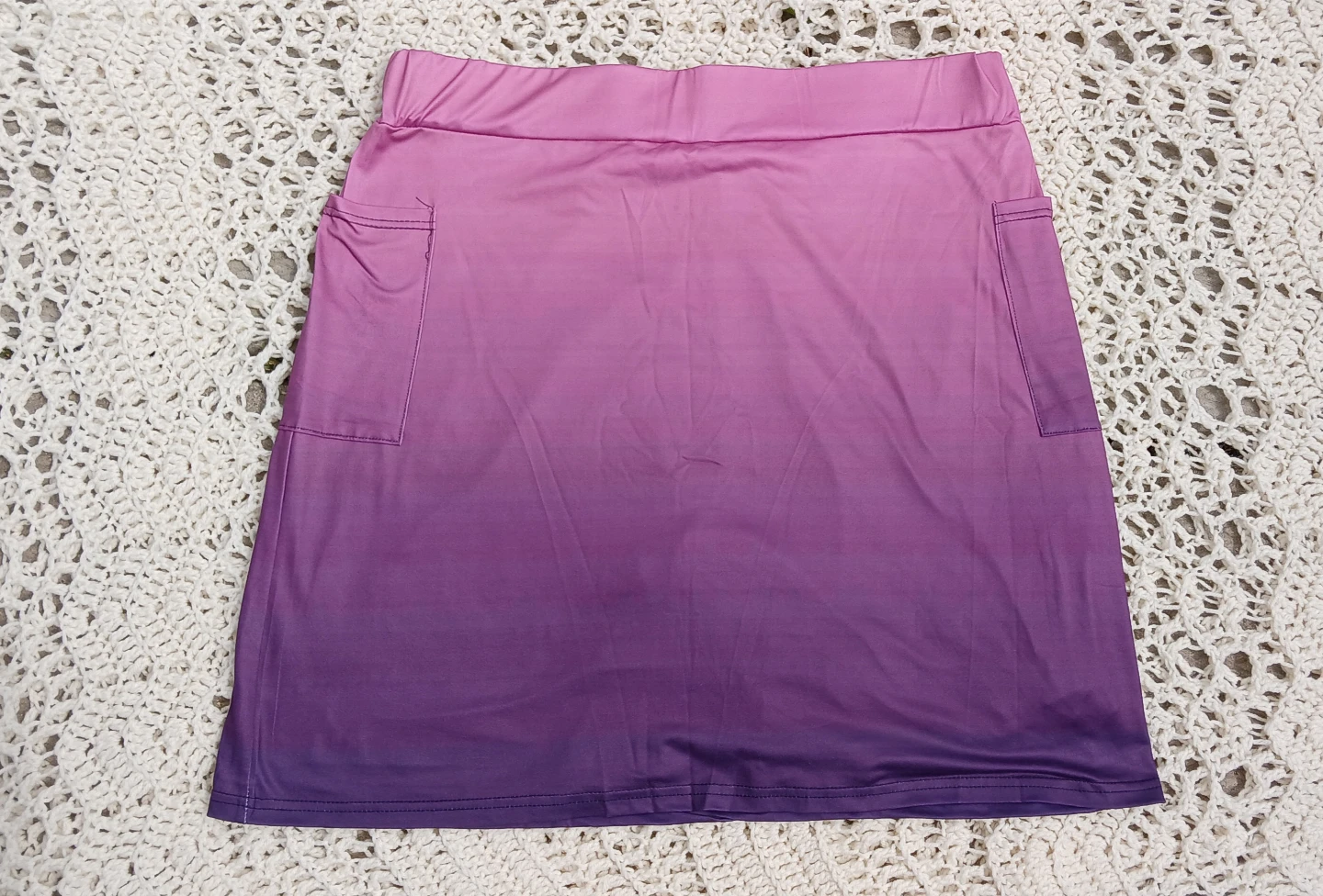 Women's Skirt with Pockets - Pink/Purple Ombre