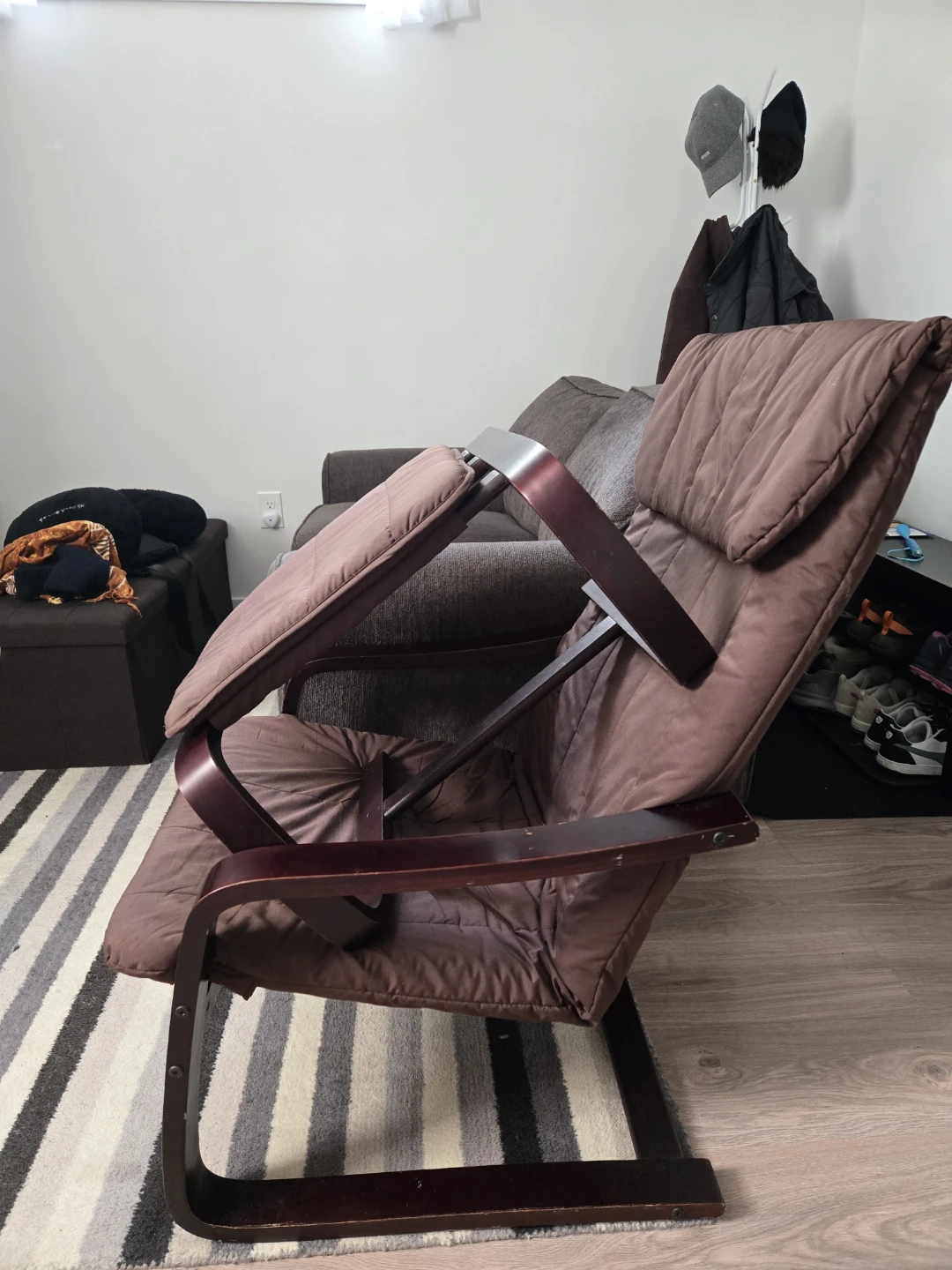 Brown Accent Chair with Ottoman - photo 4