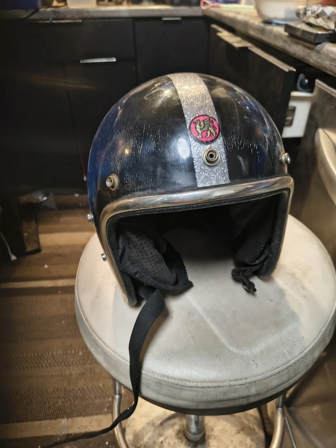 Vintage Motorcycle Helmet - photo 3