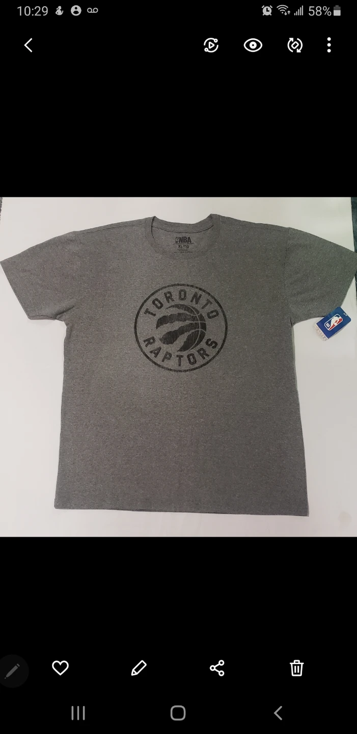 Brand new Mens Raptors Gray Shirt Size XL