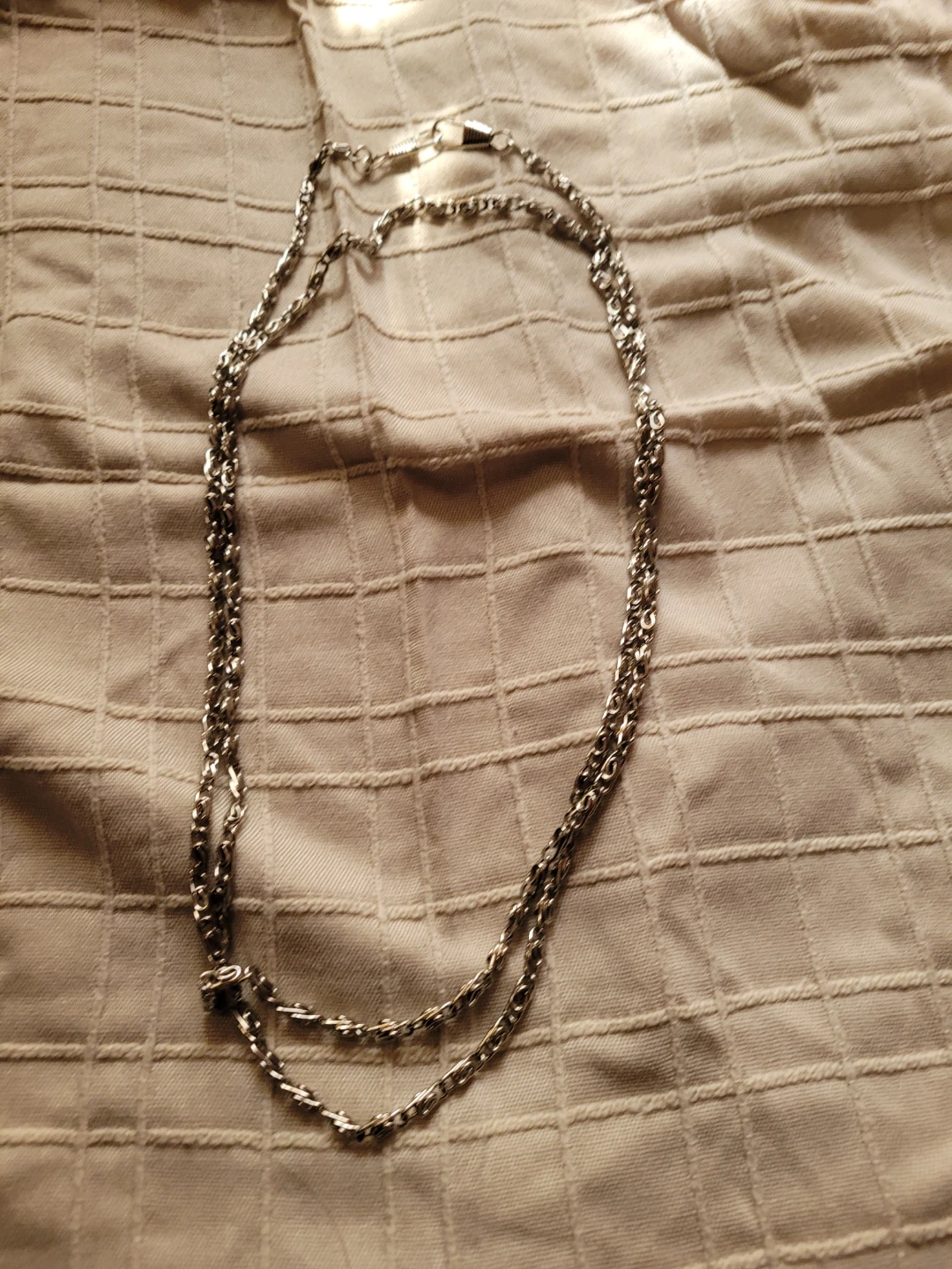 Silver-tone layered chain necklace