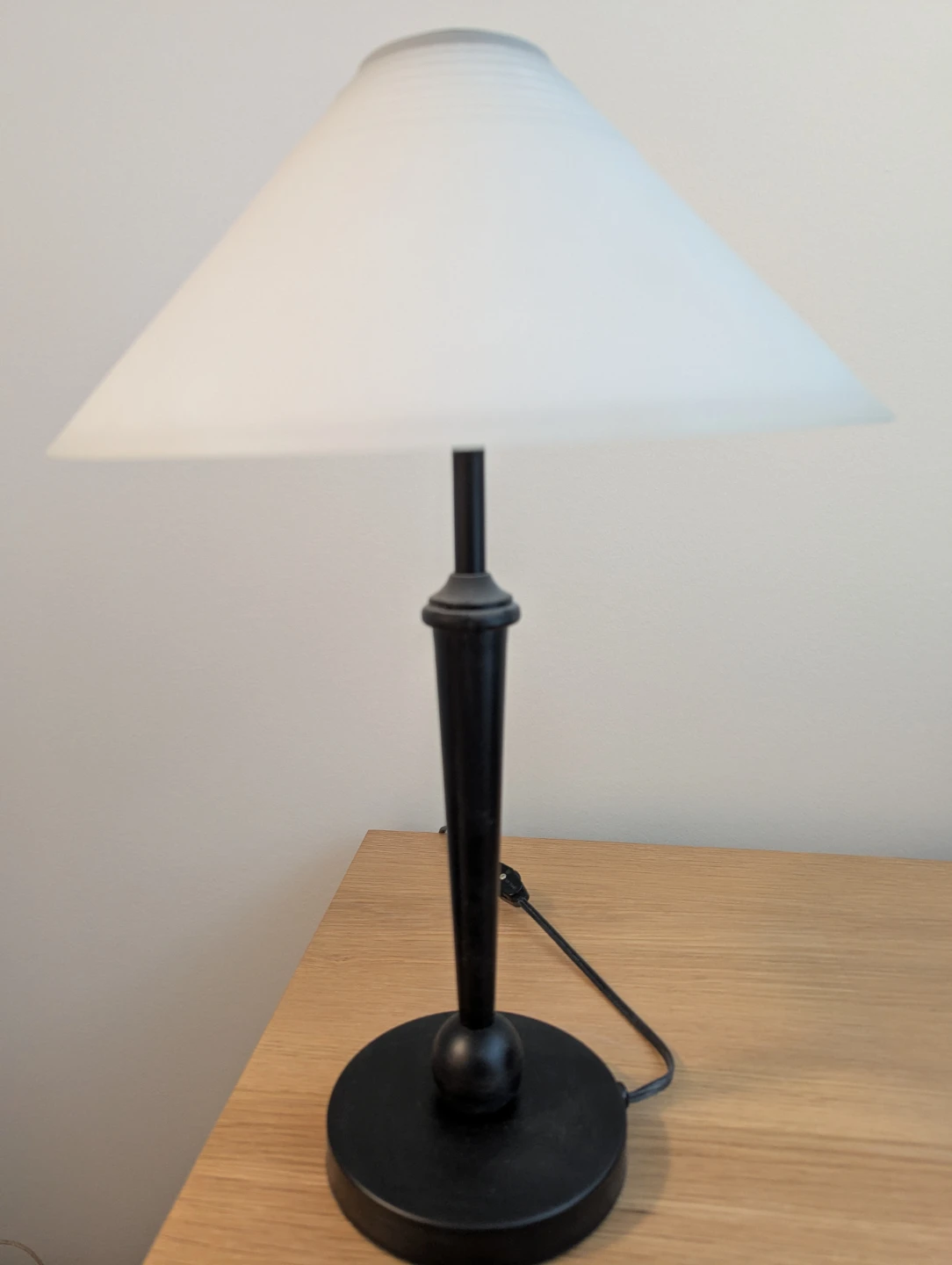 Black Table Lamp with Frosted Glass Shade - photo 2
