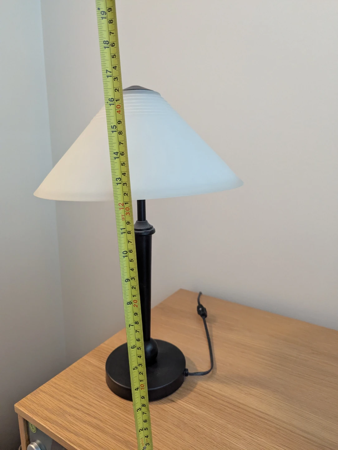 Black Table Lamp with Frosted Glass Shade - photo 3