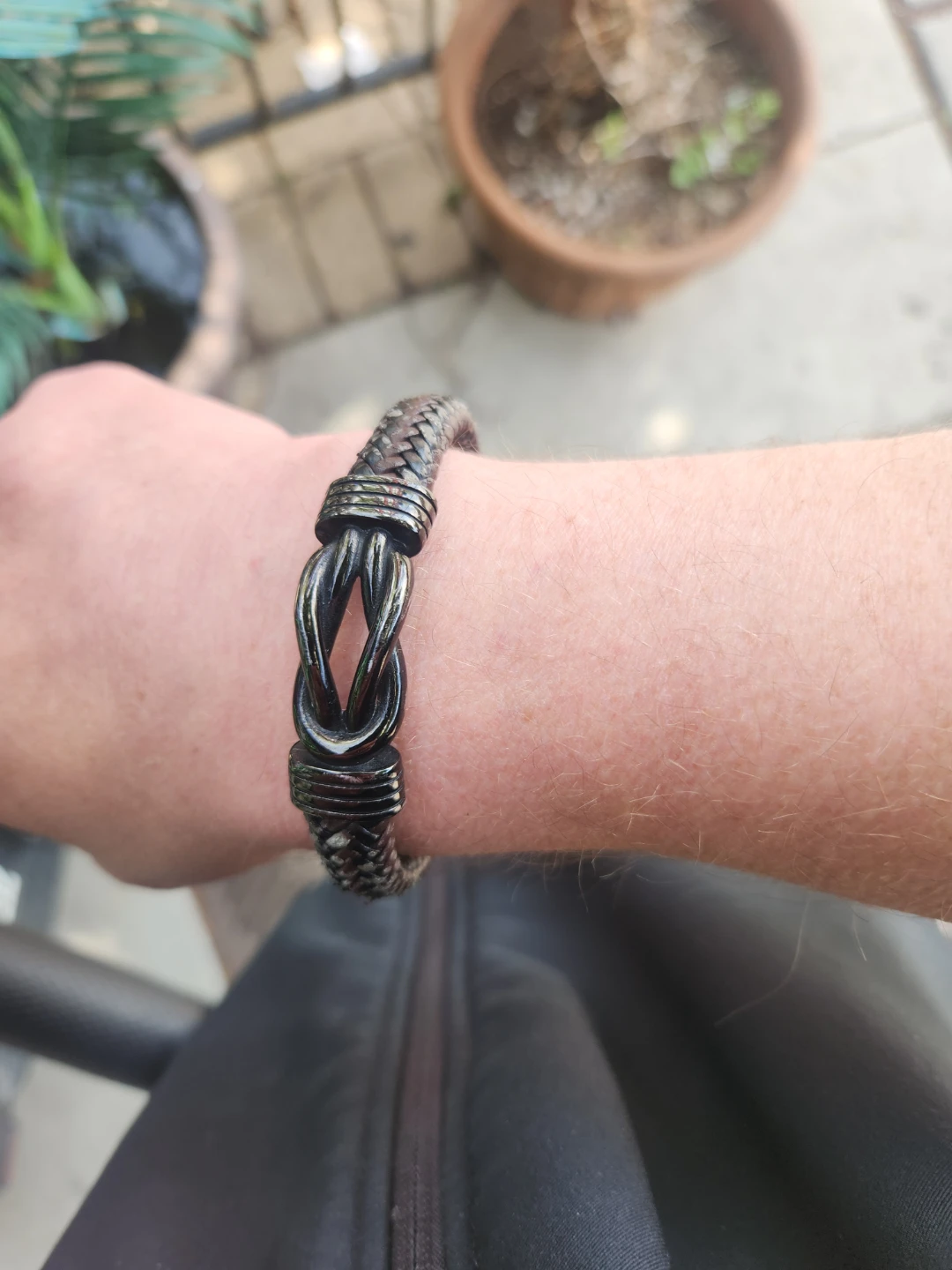 Braided Leather Bracelet with Black Clasp (hey it's free)