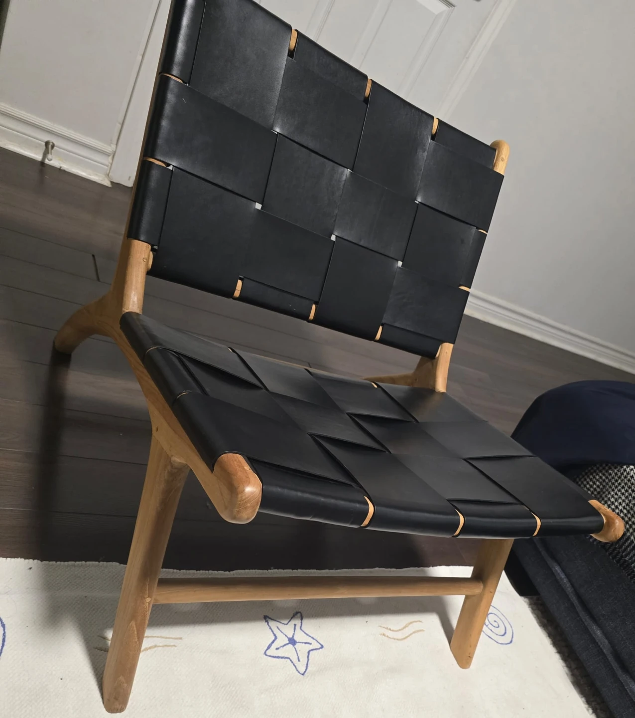 Black Woven Accent Chair - photo 2