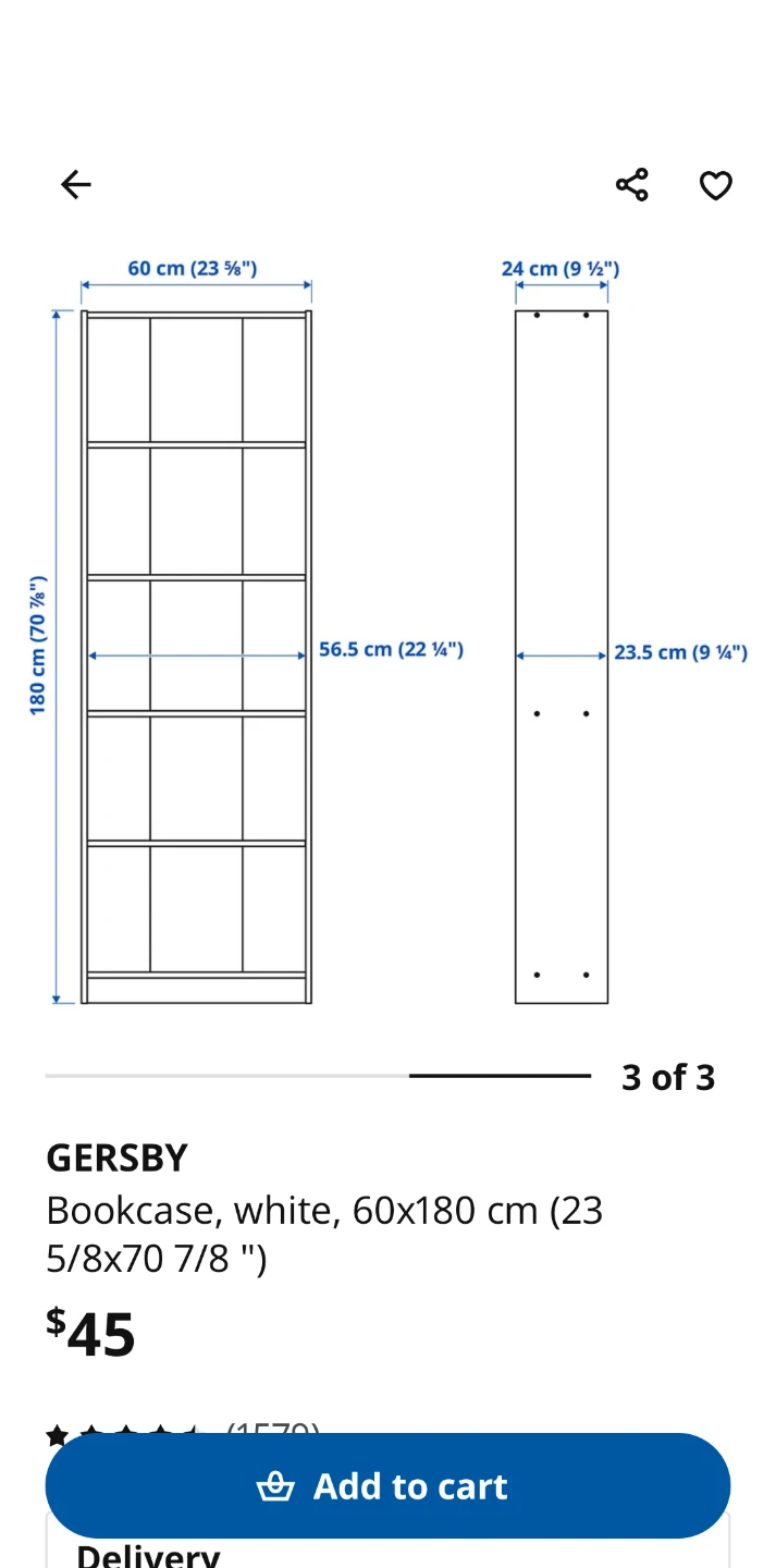 IKEA GERSBY Bookcase - White - photo 3