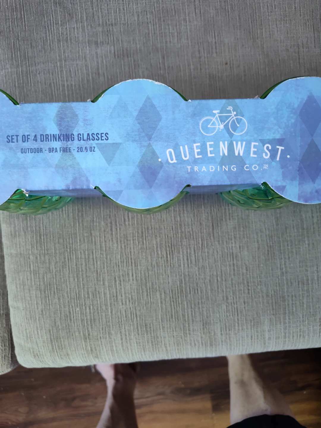 Queen West Trading Co. Set of 4 Green Drinking Glasses - photo 2