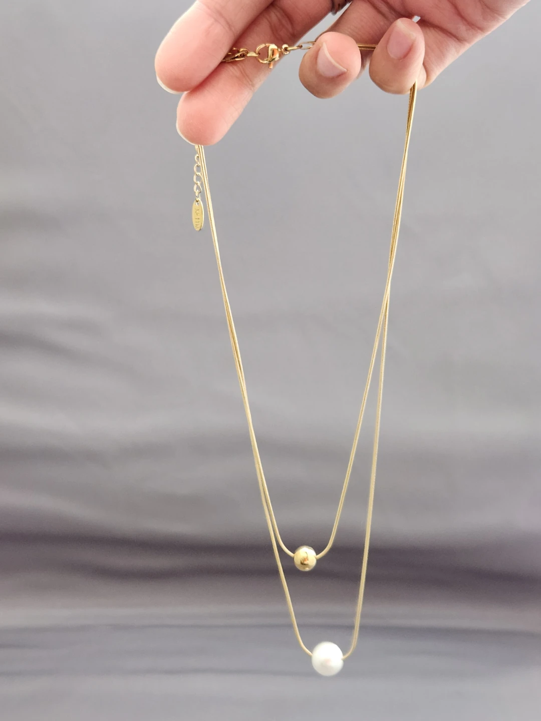 Stainless steel Gold plated layered Necklace - photo 3
