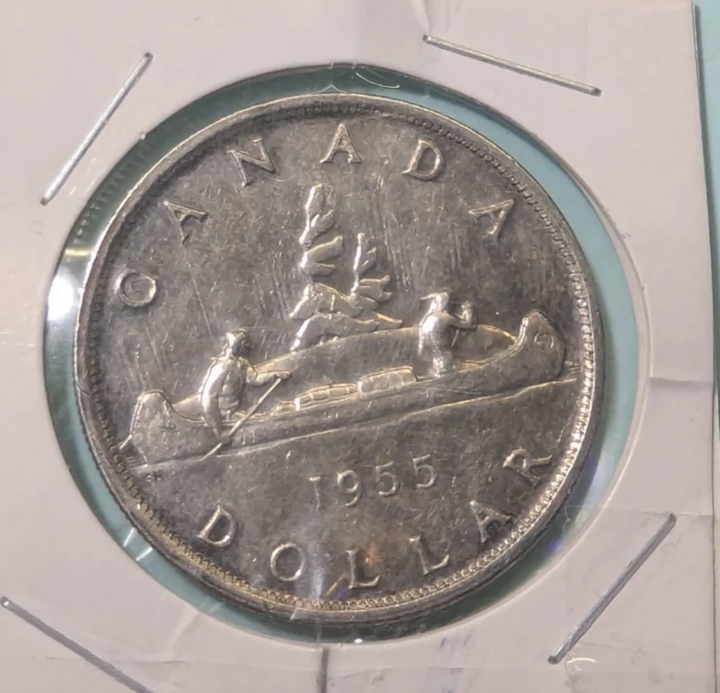1955 Canadian Silver Dollar Arnprior Variety 80% Silver