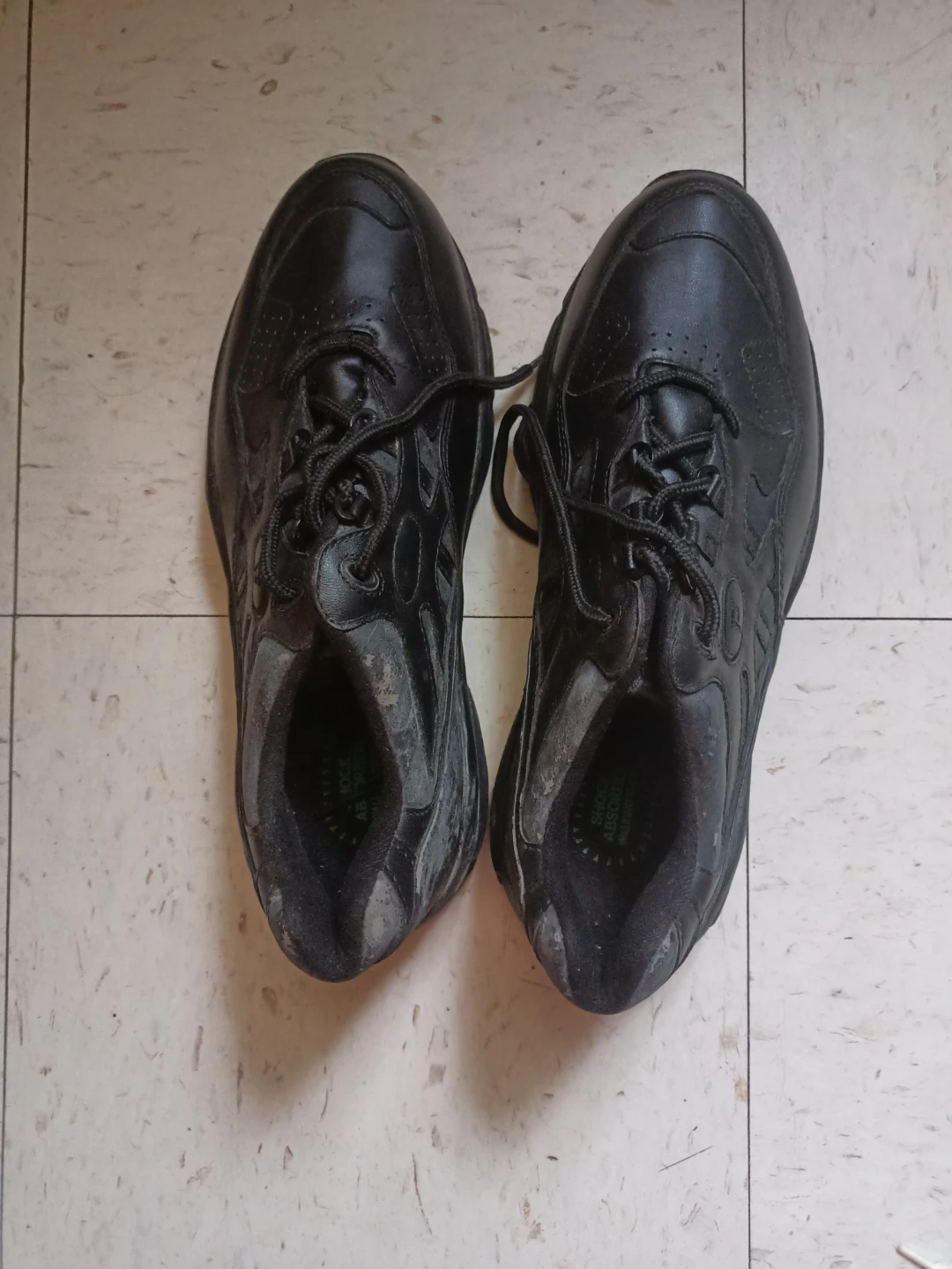 Black Leather Lace-Up Shoes