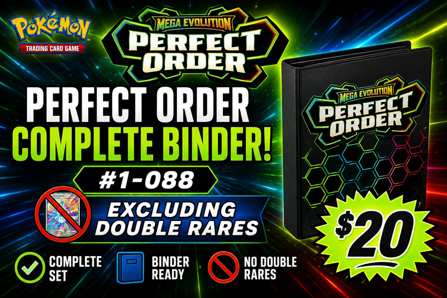 🔥 Pokémon ME03 “Perfect Order” Complete Set Binder For Sale 🔥