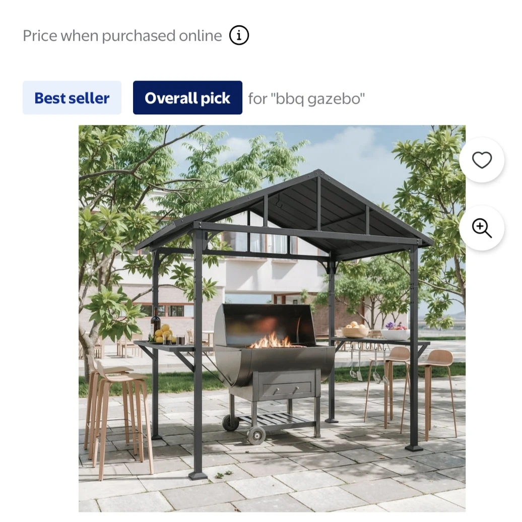 BBQ Gazebo with Shelves