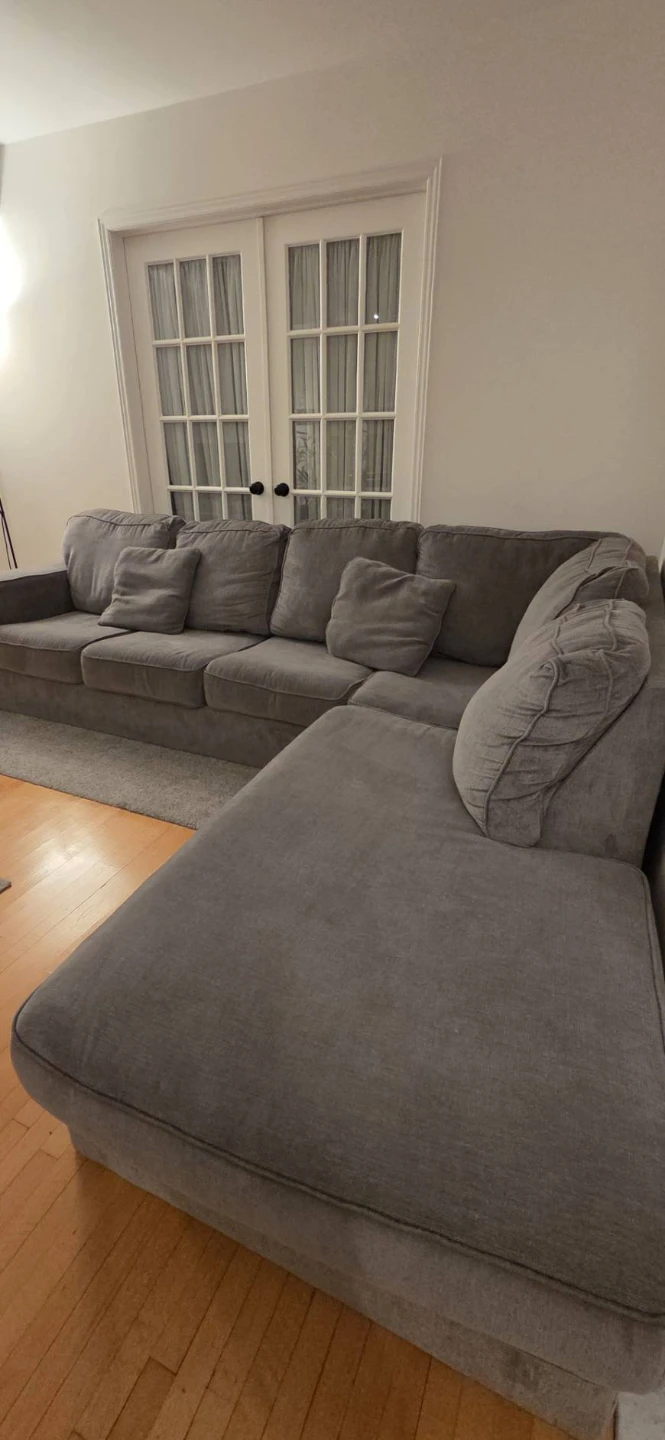 Ashley gray fabric sofa