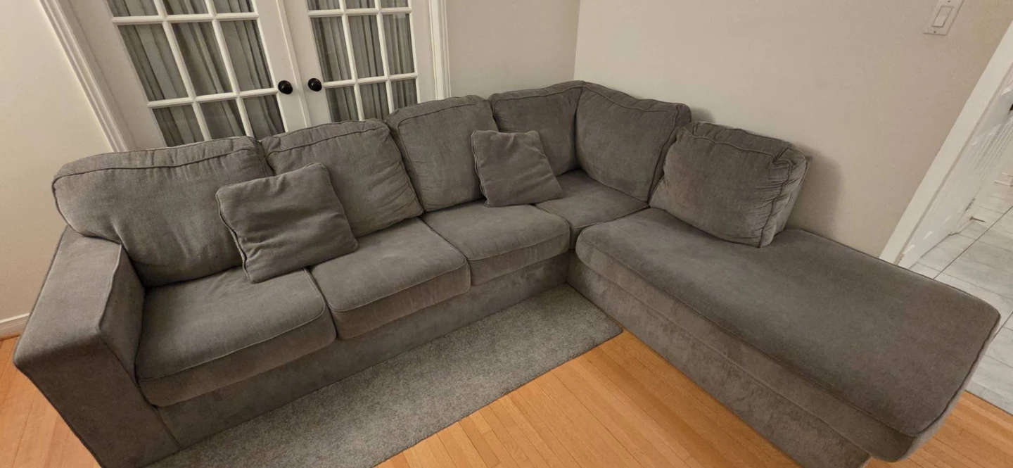 Ashley gray fabric sofa - photo 3