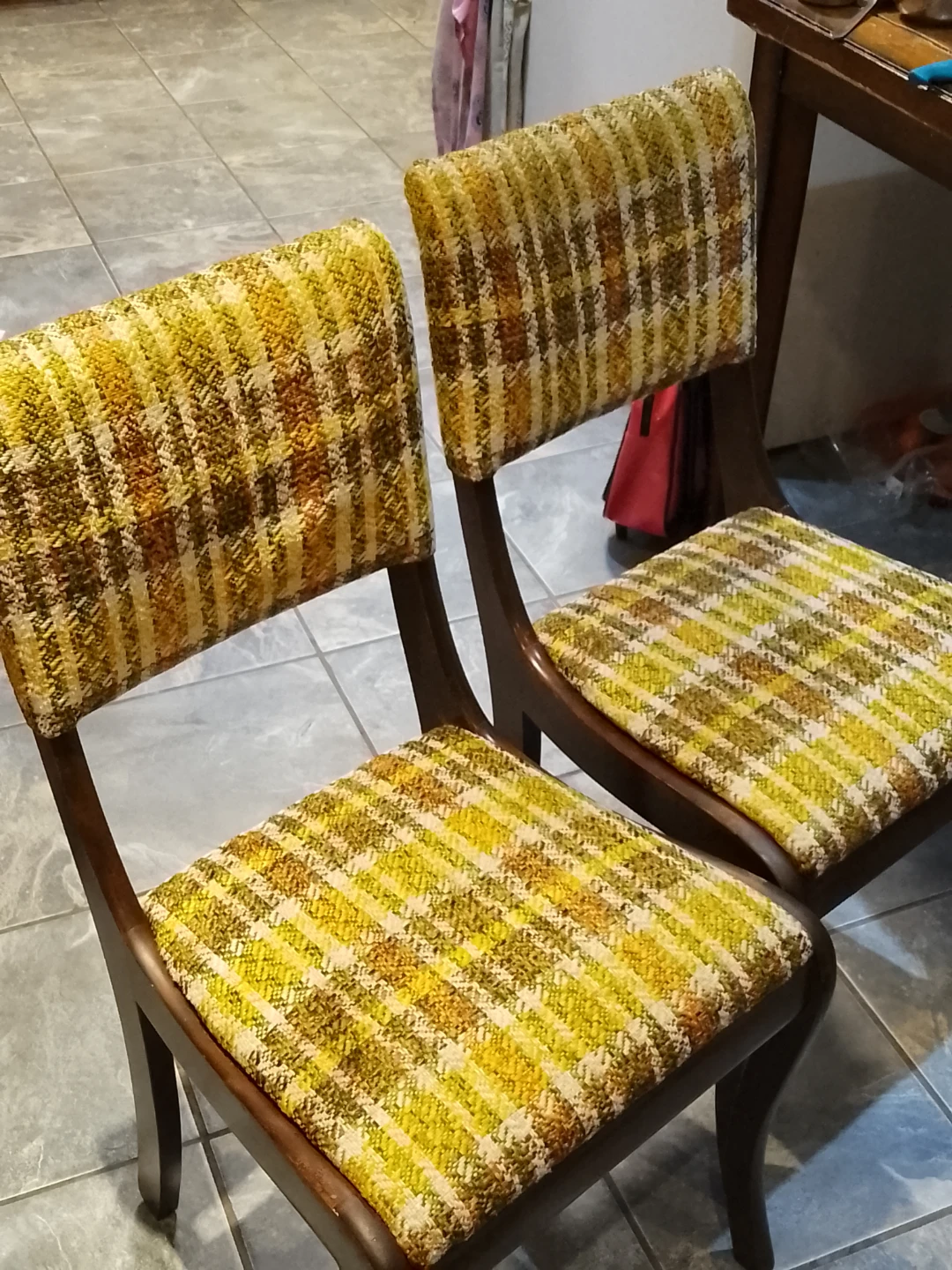 Set of 2 Vintage Upholstered Dining Chairs