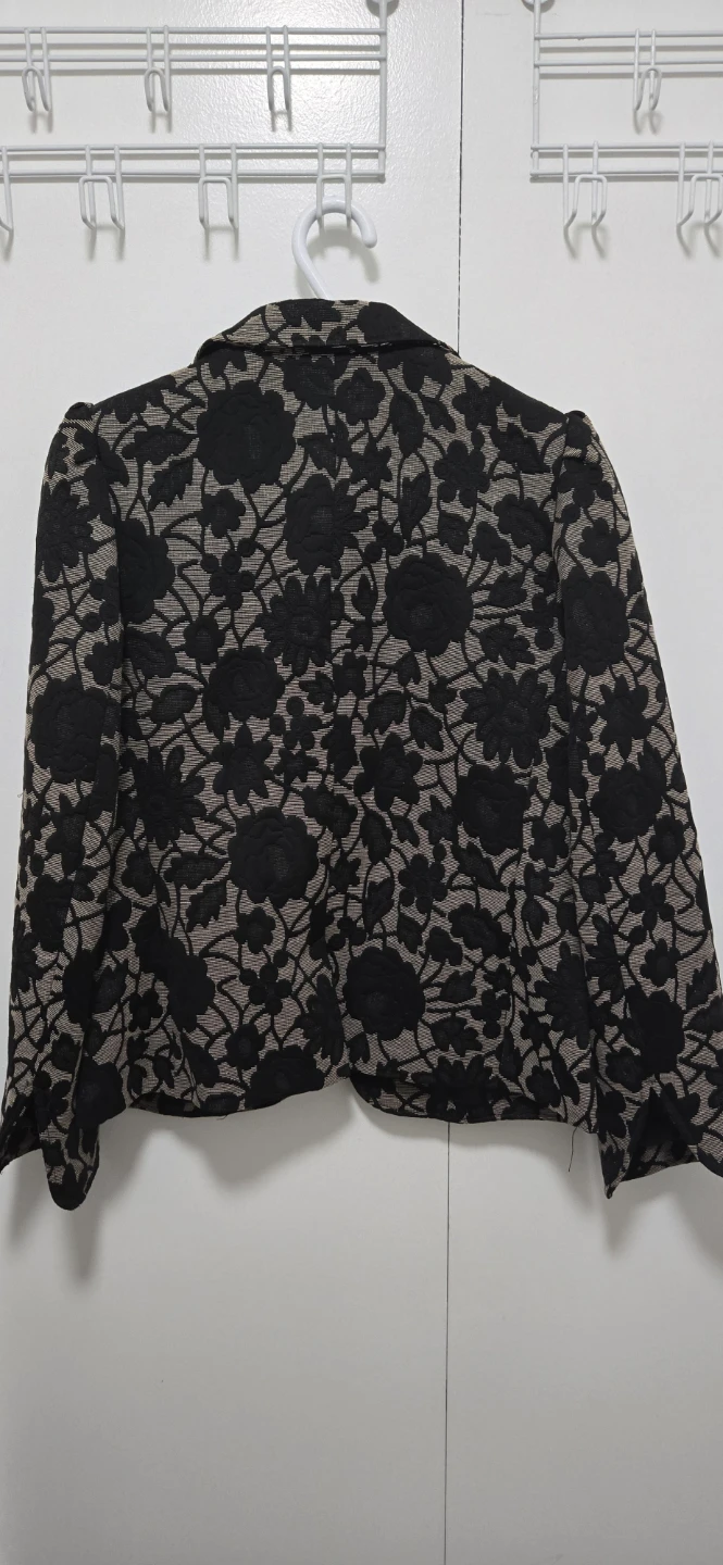 Mario Serrani Black Floral Print Blazer Size 10 - photo 3