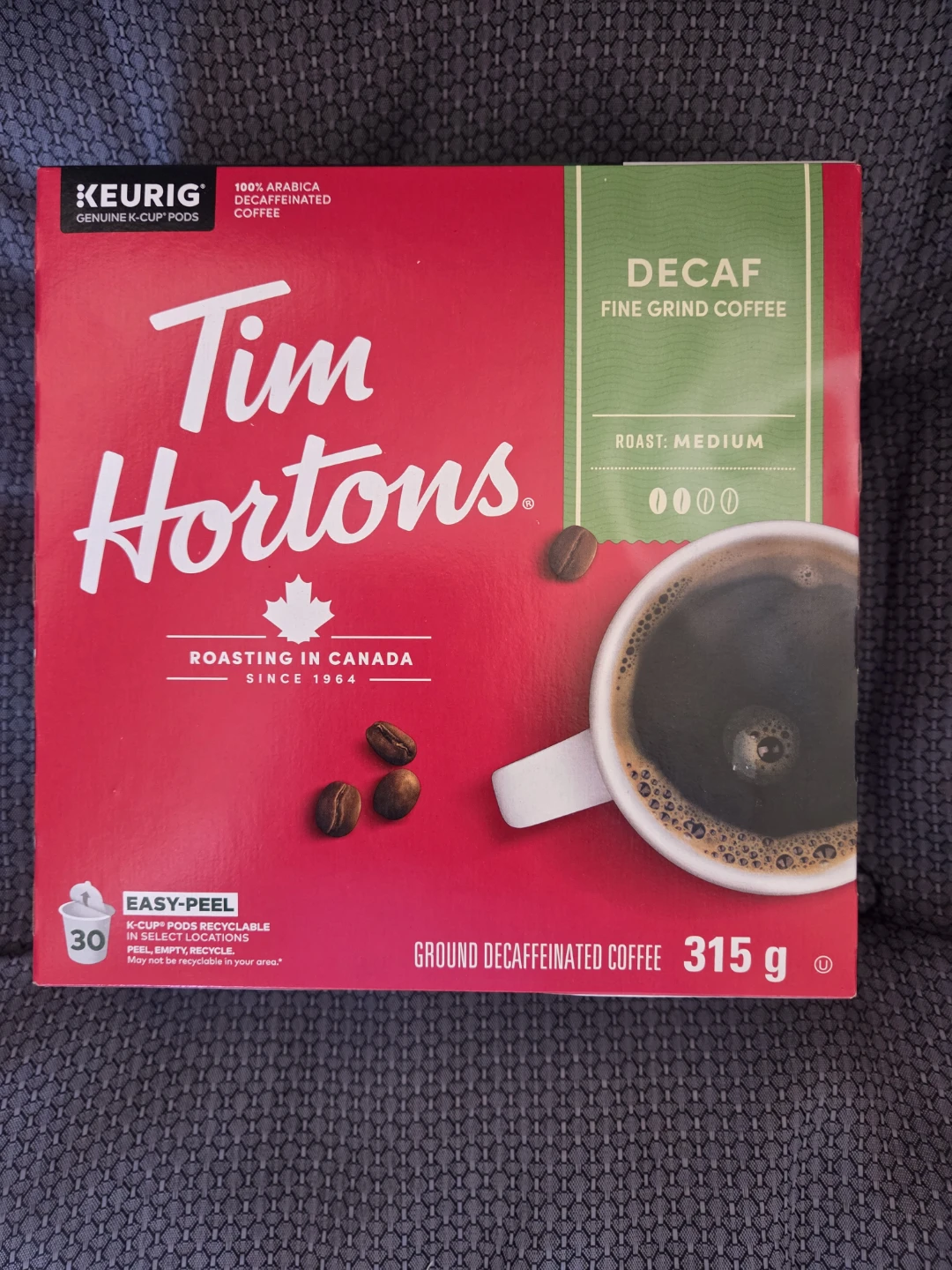 Tim Hortons Decaf Medium Roast Ground Coffee - 315g