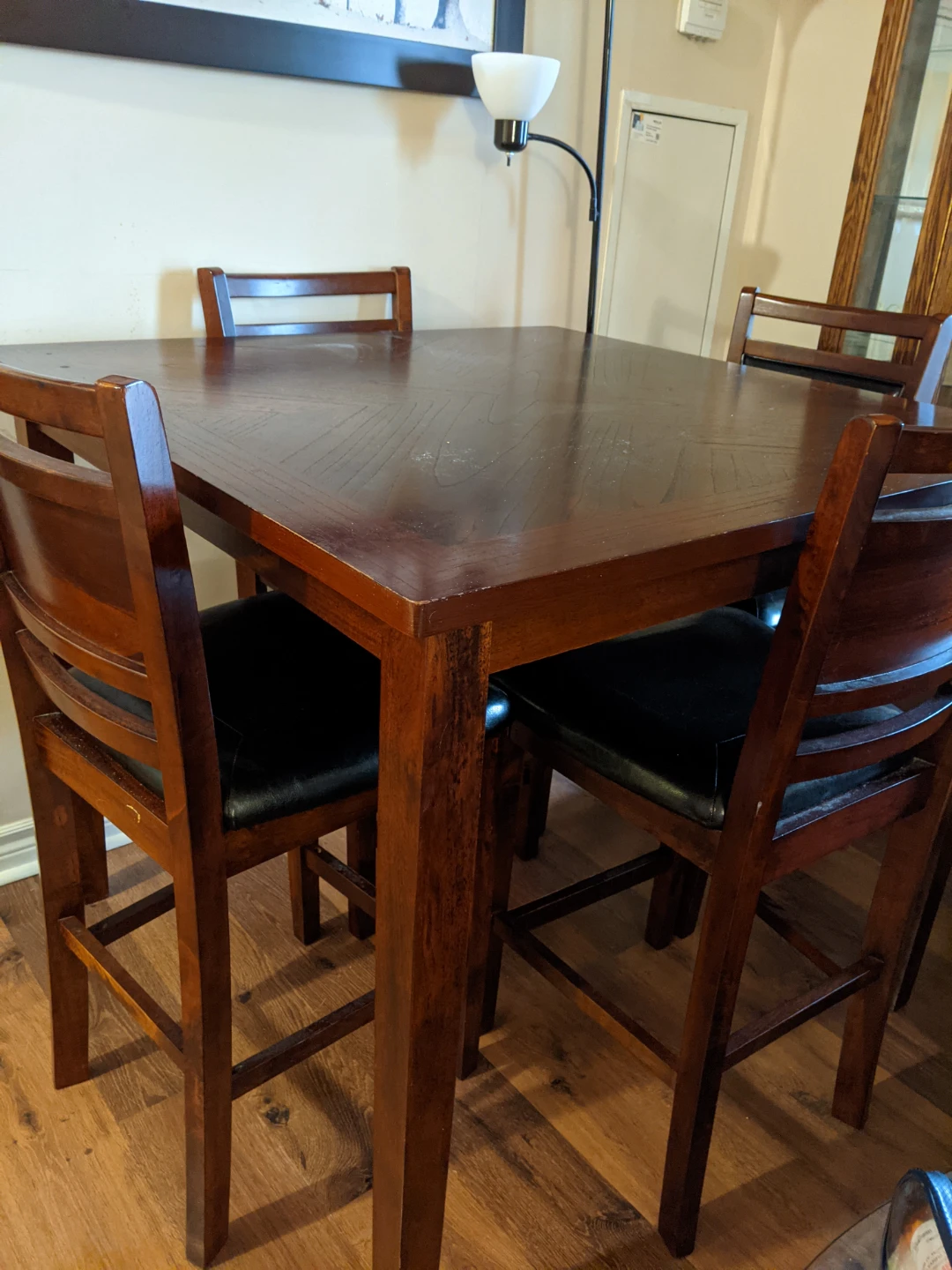 Wooden Counter Height Dining Set with 4 Chairs - photo 2