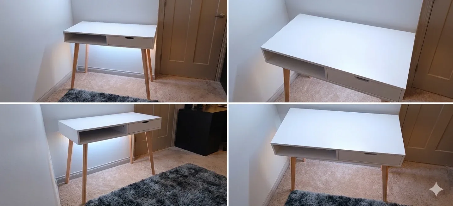 Jysk White Wooden Desk with Drawer - photo 2