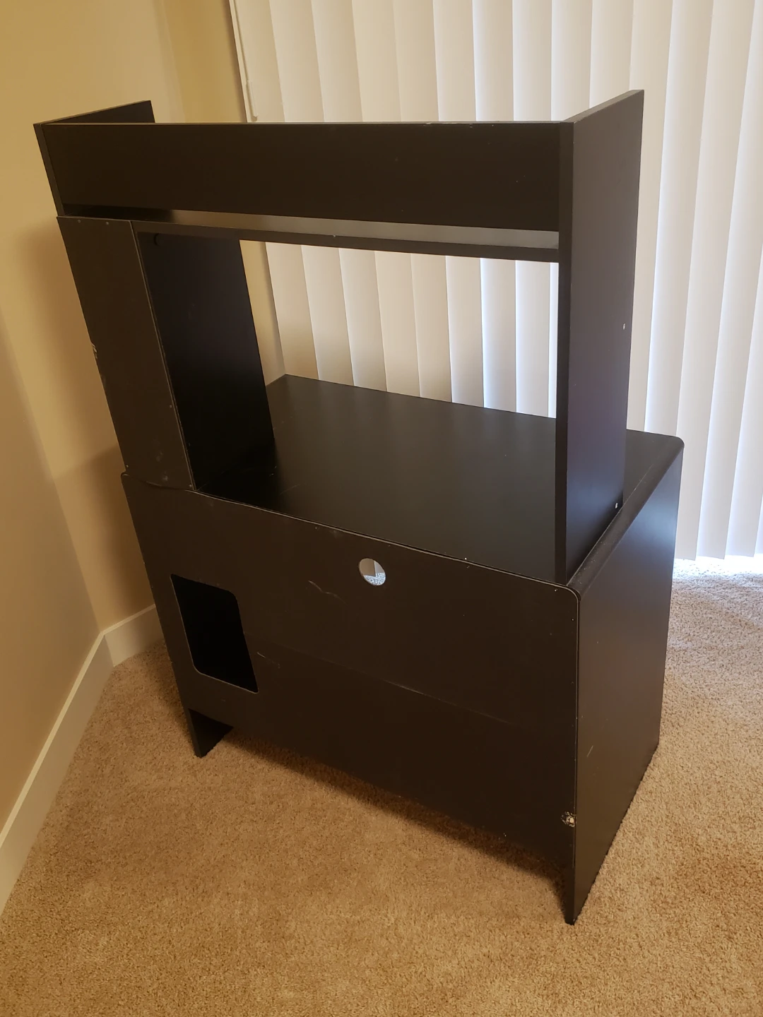 Black Computer Desk with Hutch - photo 2