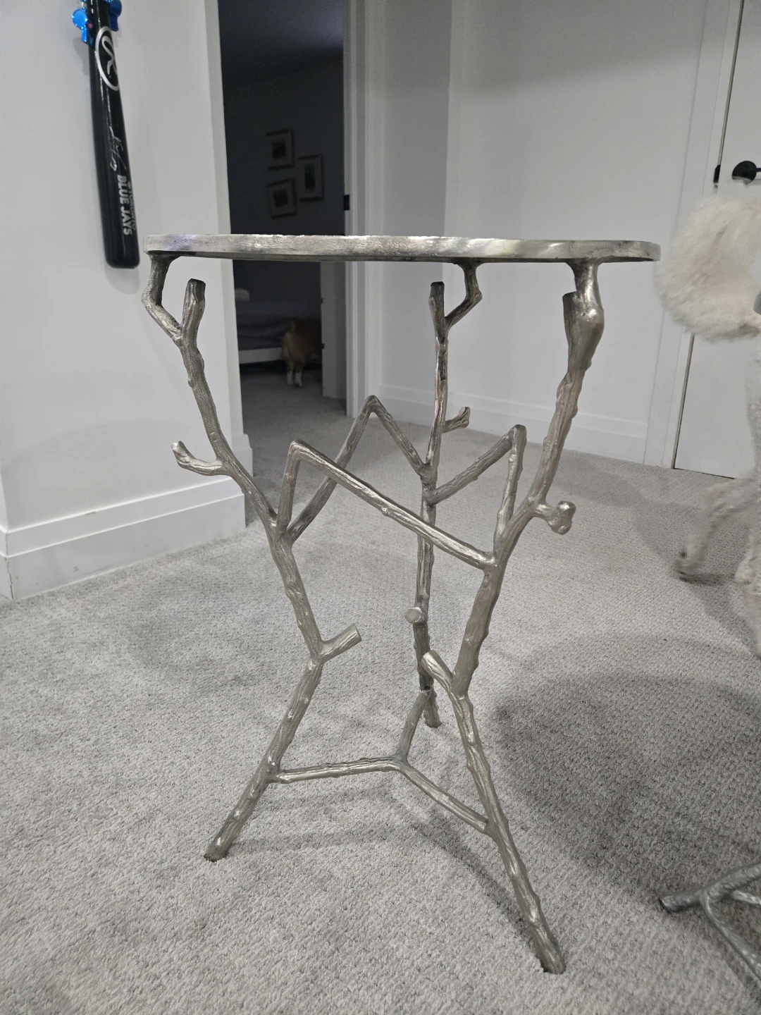 Silver Metal Accent Tables with Branch-like Base - photo 3