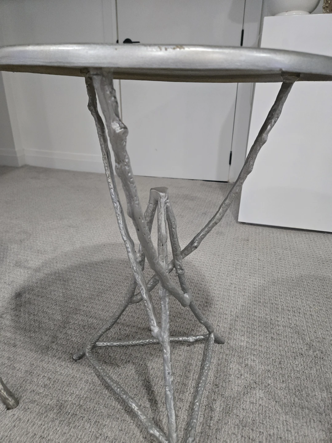 Silver Metal Accent Tables with Branch-like Base - photo 4