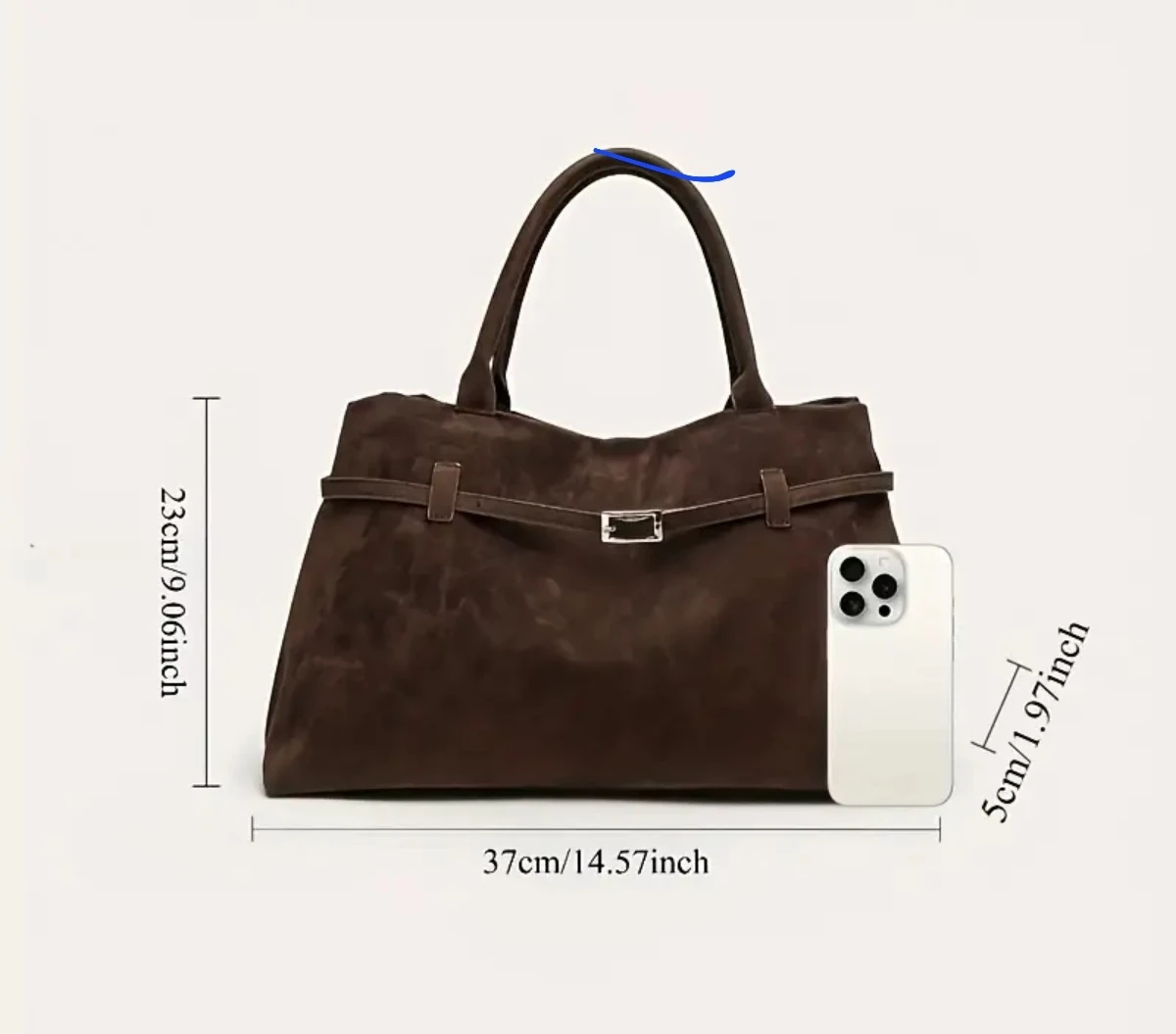 Brown Suede Tote Bag