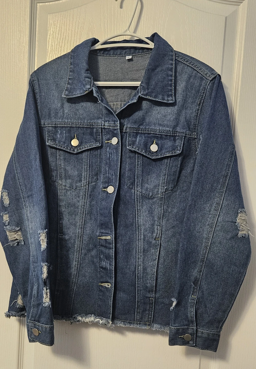 Distressed Denim Jacket Large - photo 2