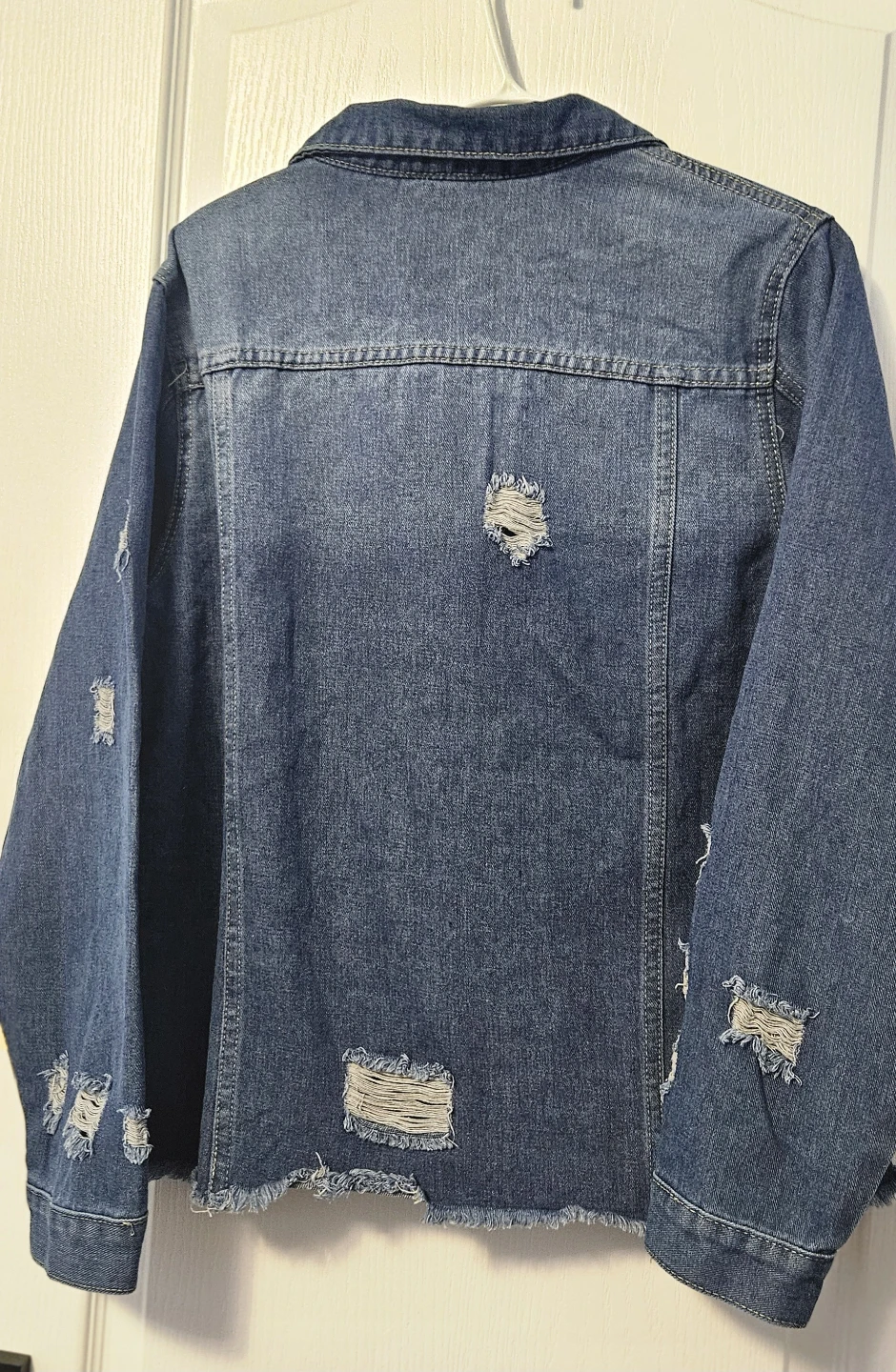 Distressed Denim Jacket Large - photo 3