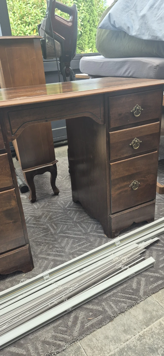 Antique Wooden Desk with Drawers - photo 3
