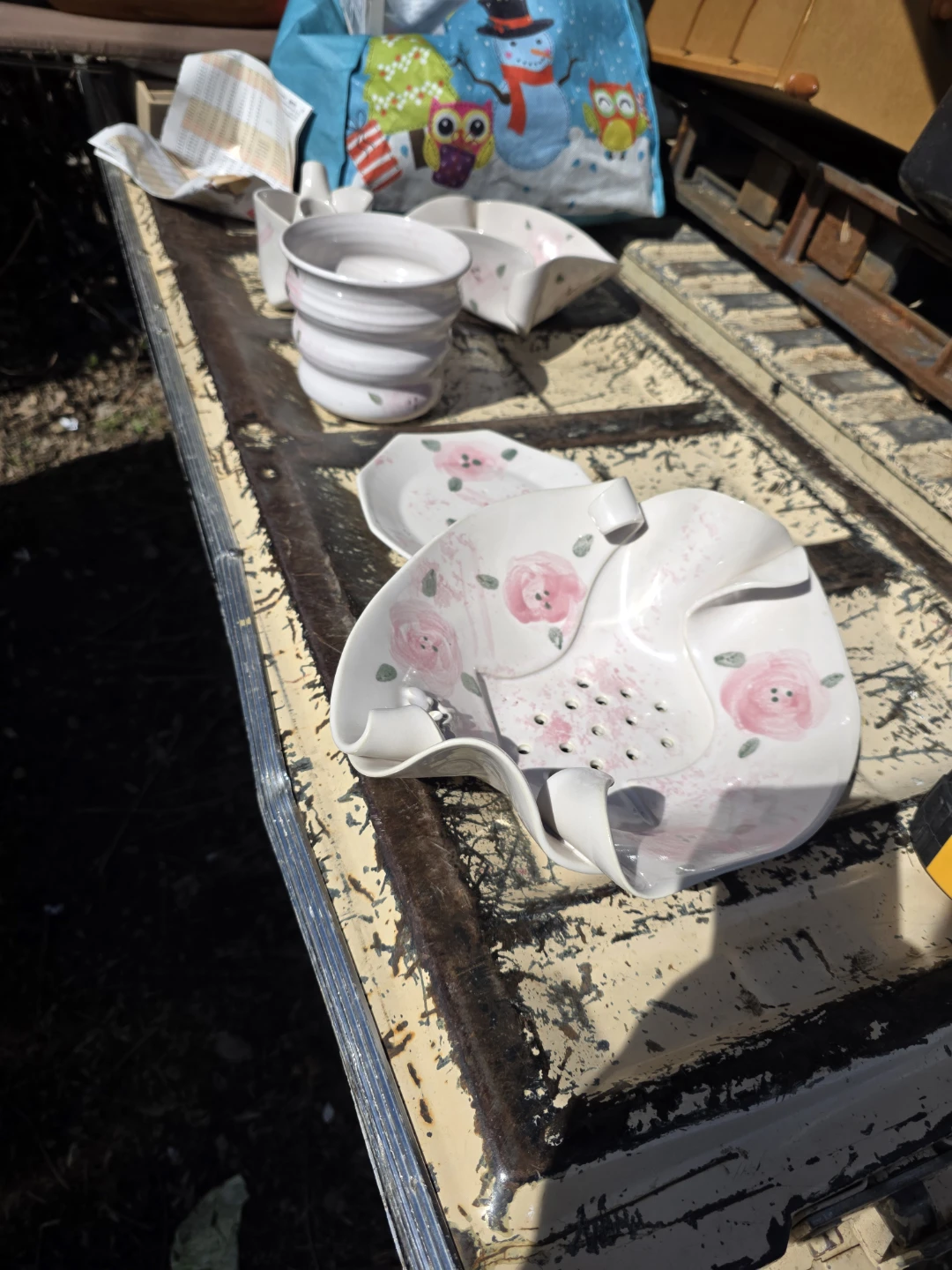 Hand-Painted Floral Ceramic Dishware Set