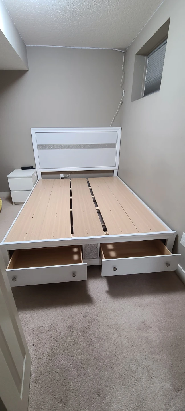 White Queen Storage Bed Frame with Headboard - photo 2