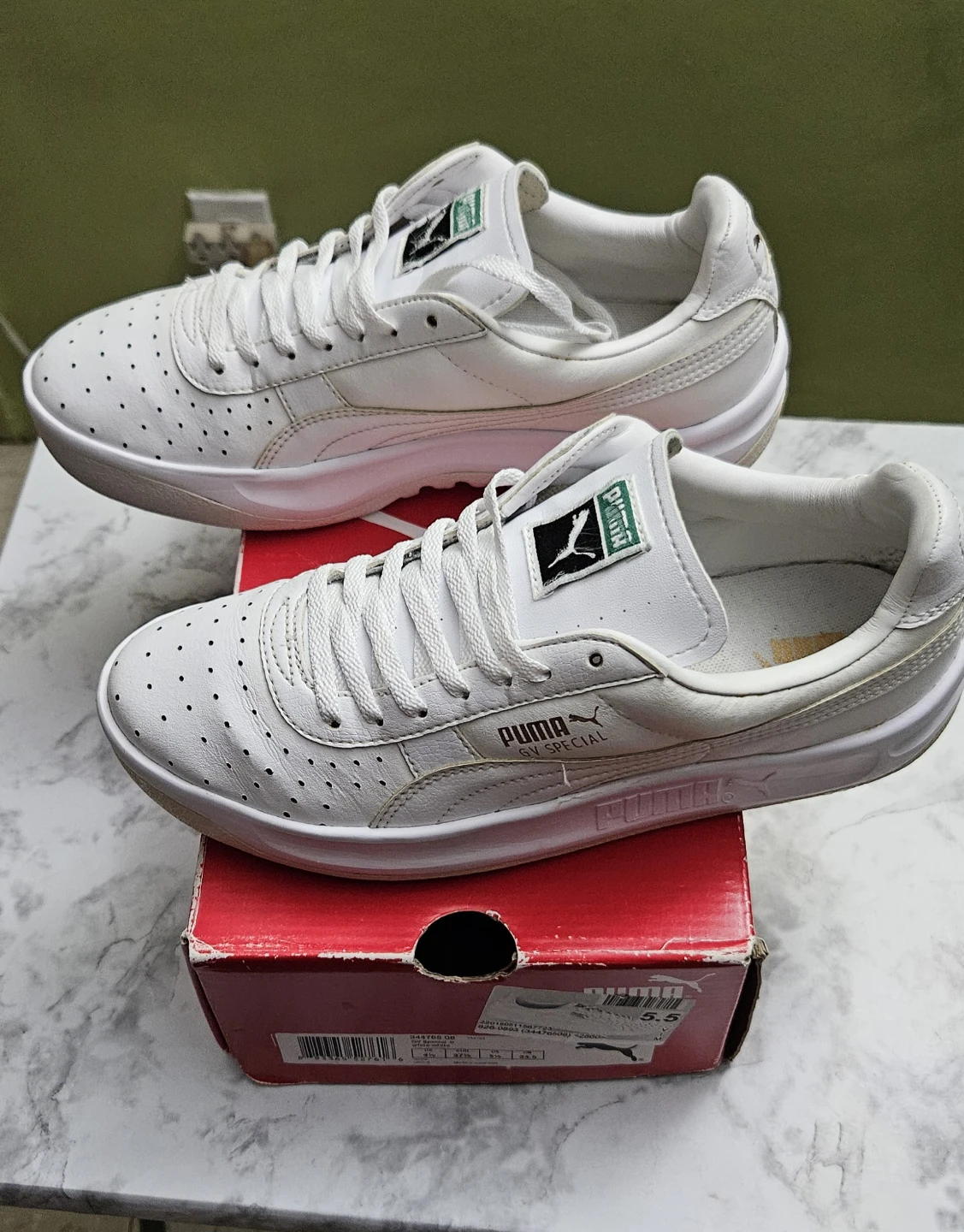 Puma GV Special White Leather Sneakers Size 5.5 - photo 3