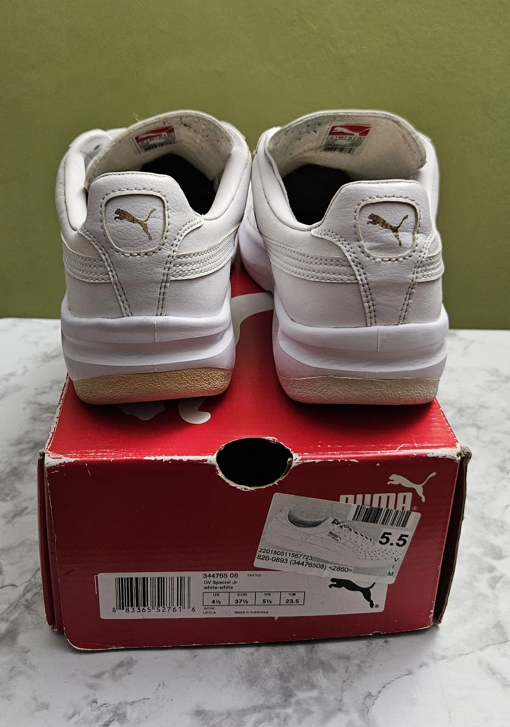 Puma GV Special White Leather Sneakers Size 5.5 - photo 4