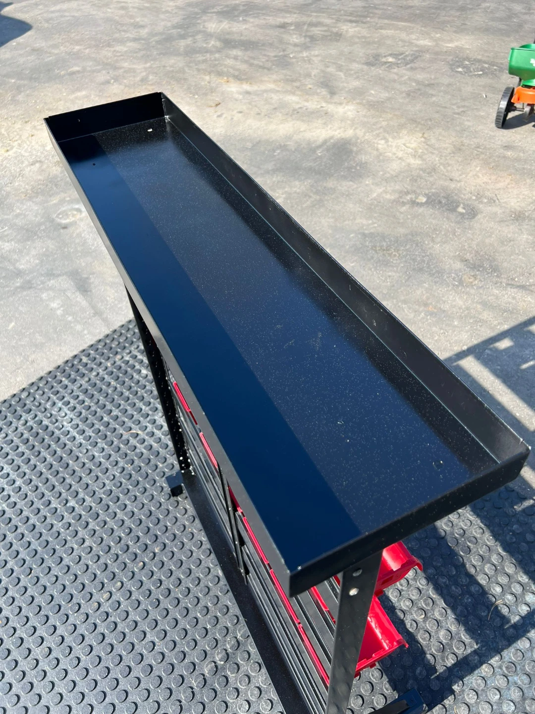 Black Parts Bin Organizer Rack with Red Bins - photo 5