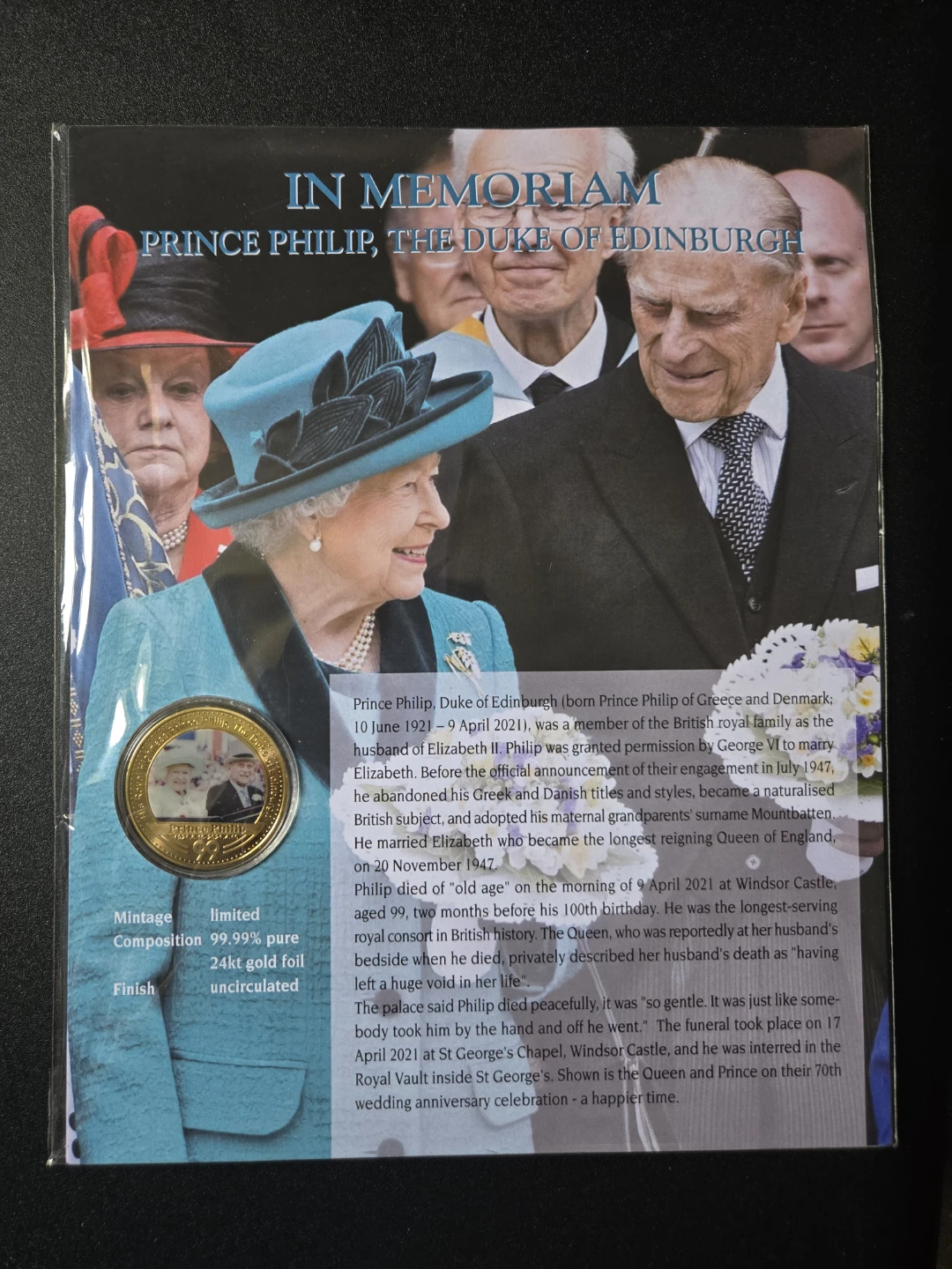 In Memoriam Prince Philip, Duke of Edinburgh Coin