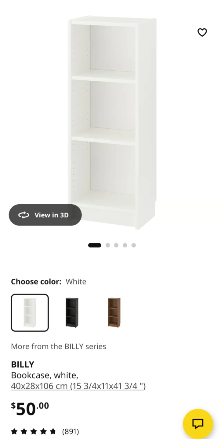 IKEA BILLY Bookcase - White