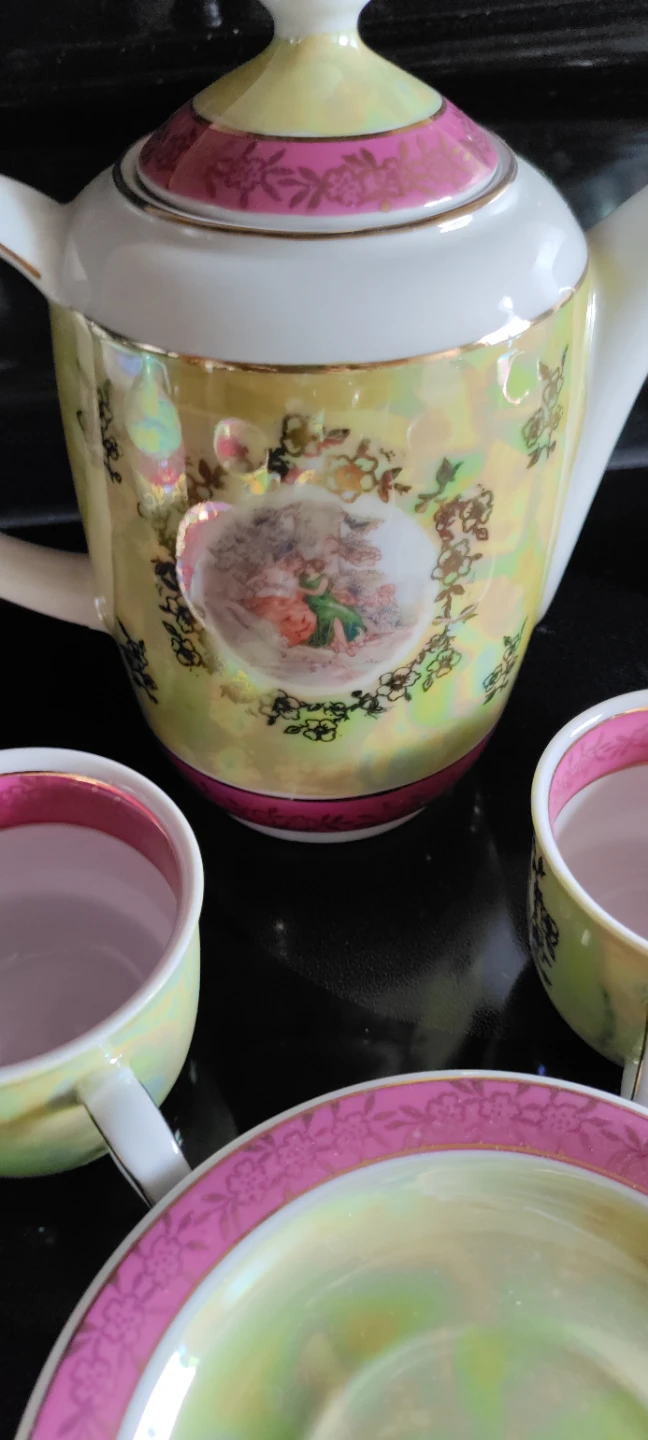 Tea Set - 6 Cups, Saucers, Teapot, Creamer, Sugar Bowl - photo 3