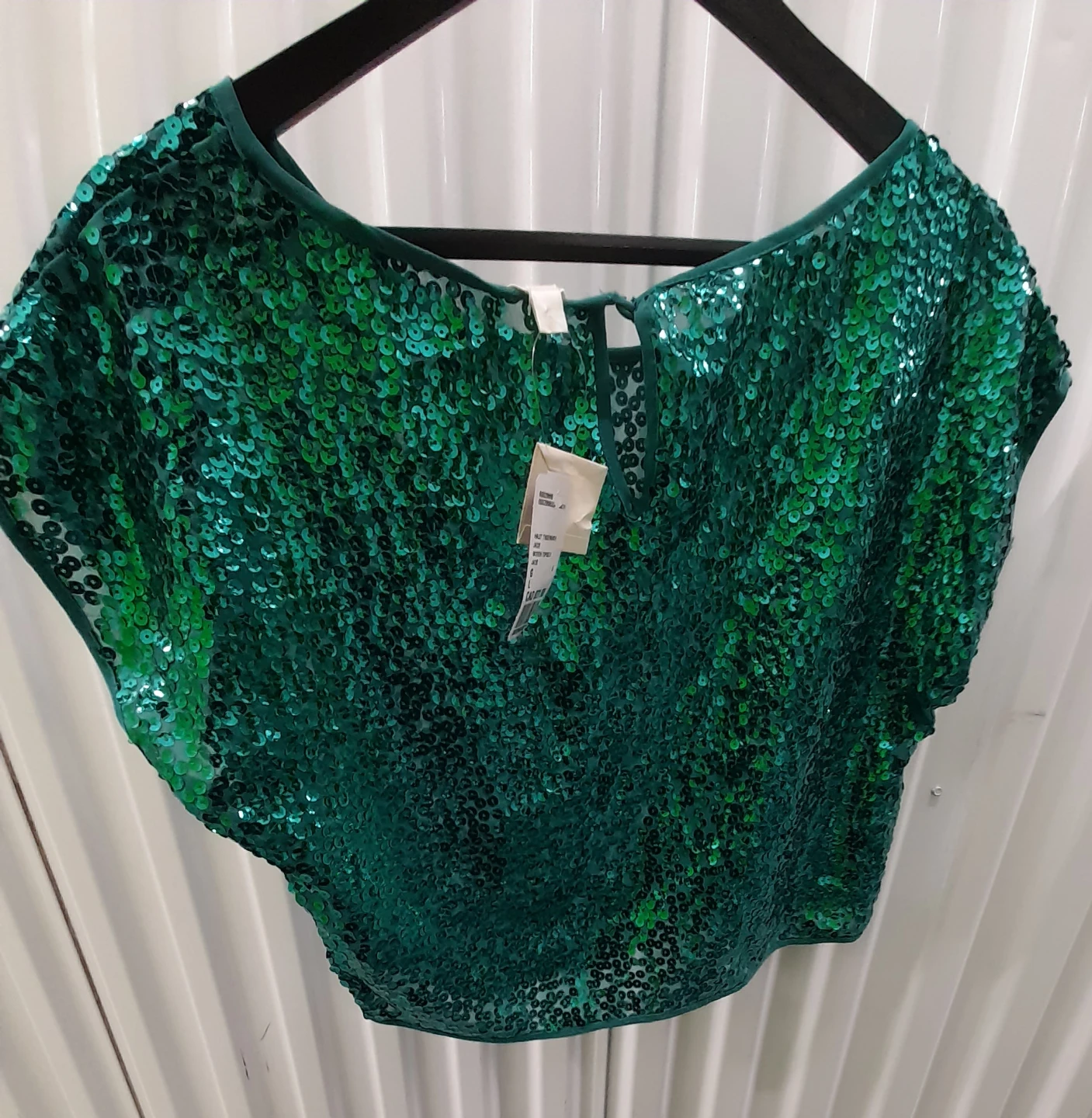 Sparkly Green Sequin Top - XL