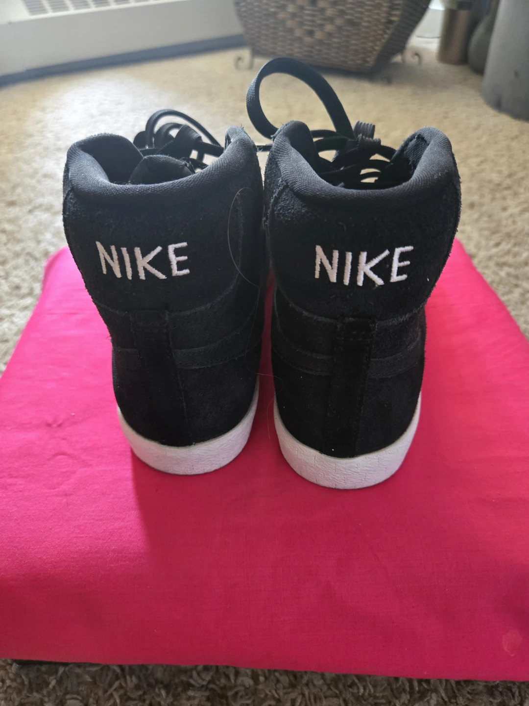 Nike Blazer Mid '77 High Top Shoes Black Size 4Y - photo 3