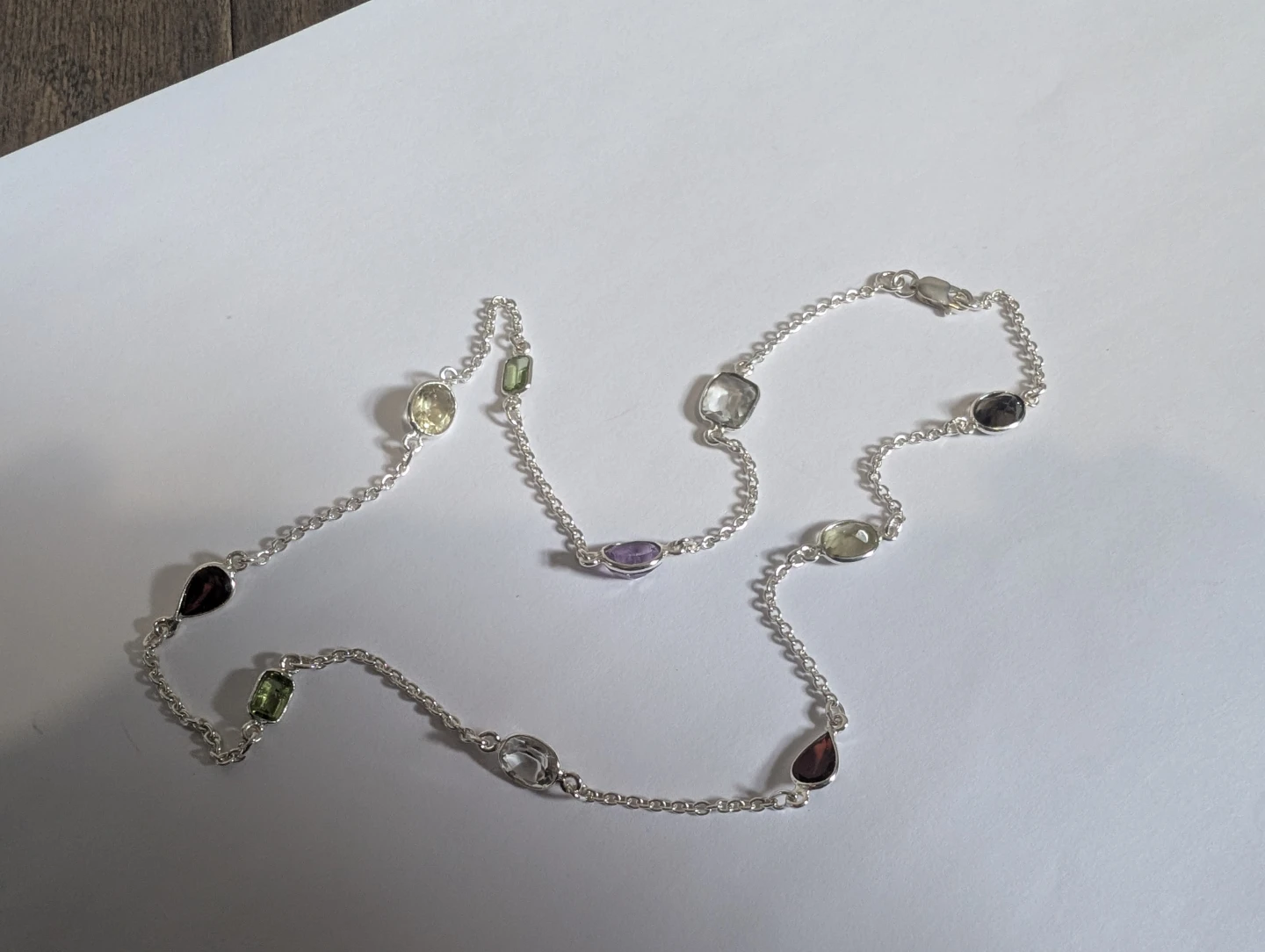 Brand New Silver Gemstones Necklace For Sale - photo 4